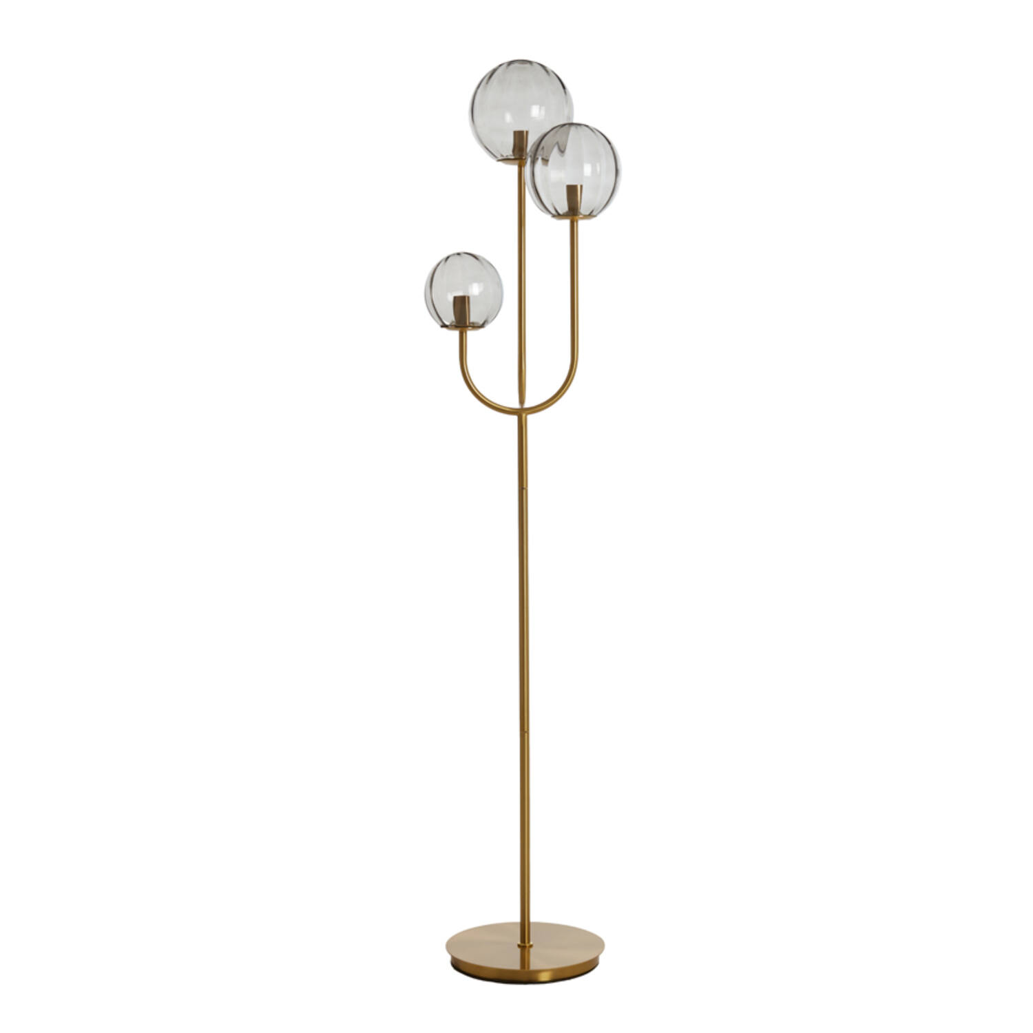Floor lamp 3L E14 38x20x162 cm MAGDALA glass light grey+gold