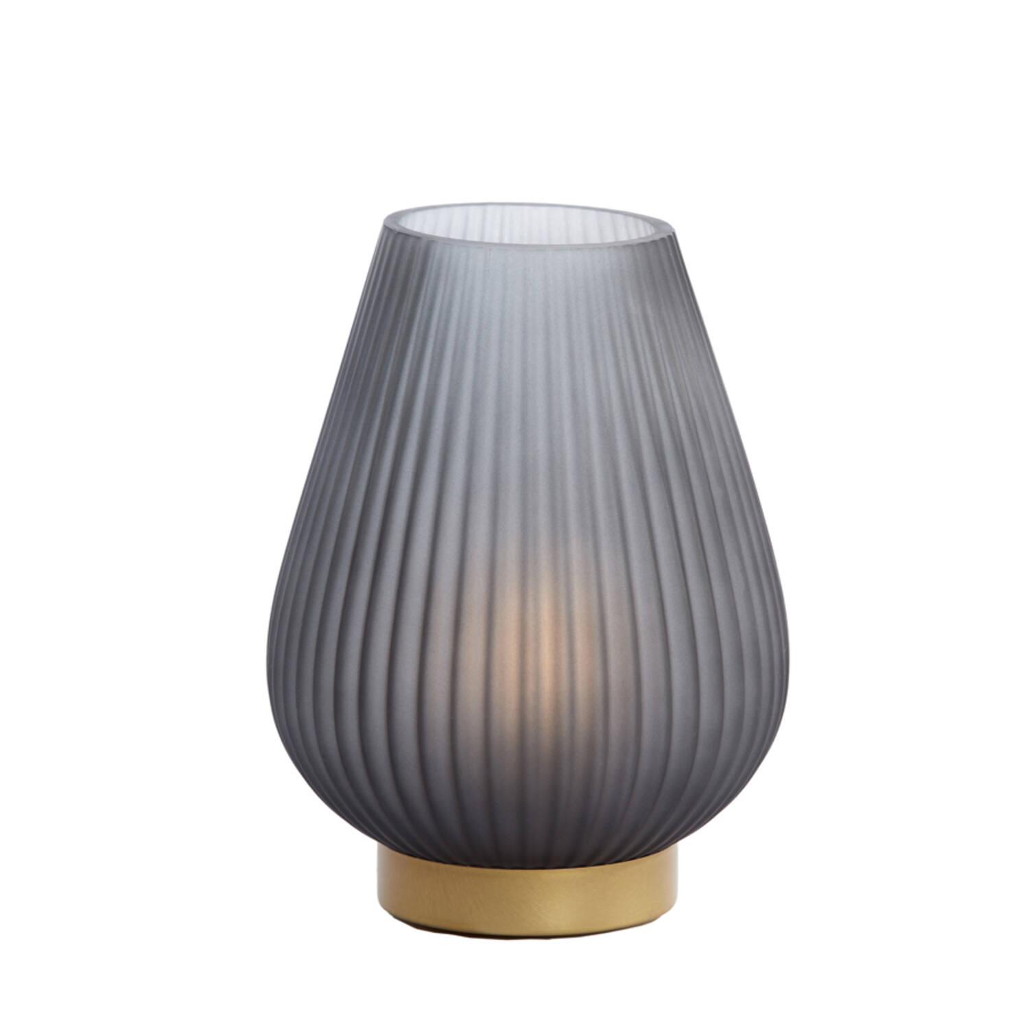 Table lamp LED Ø21x28 cm TAJERA glass matt grey+gold