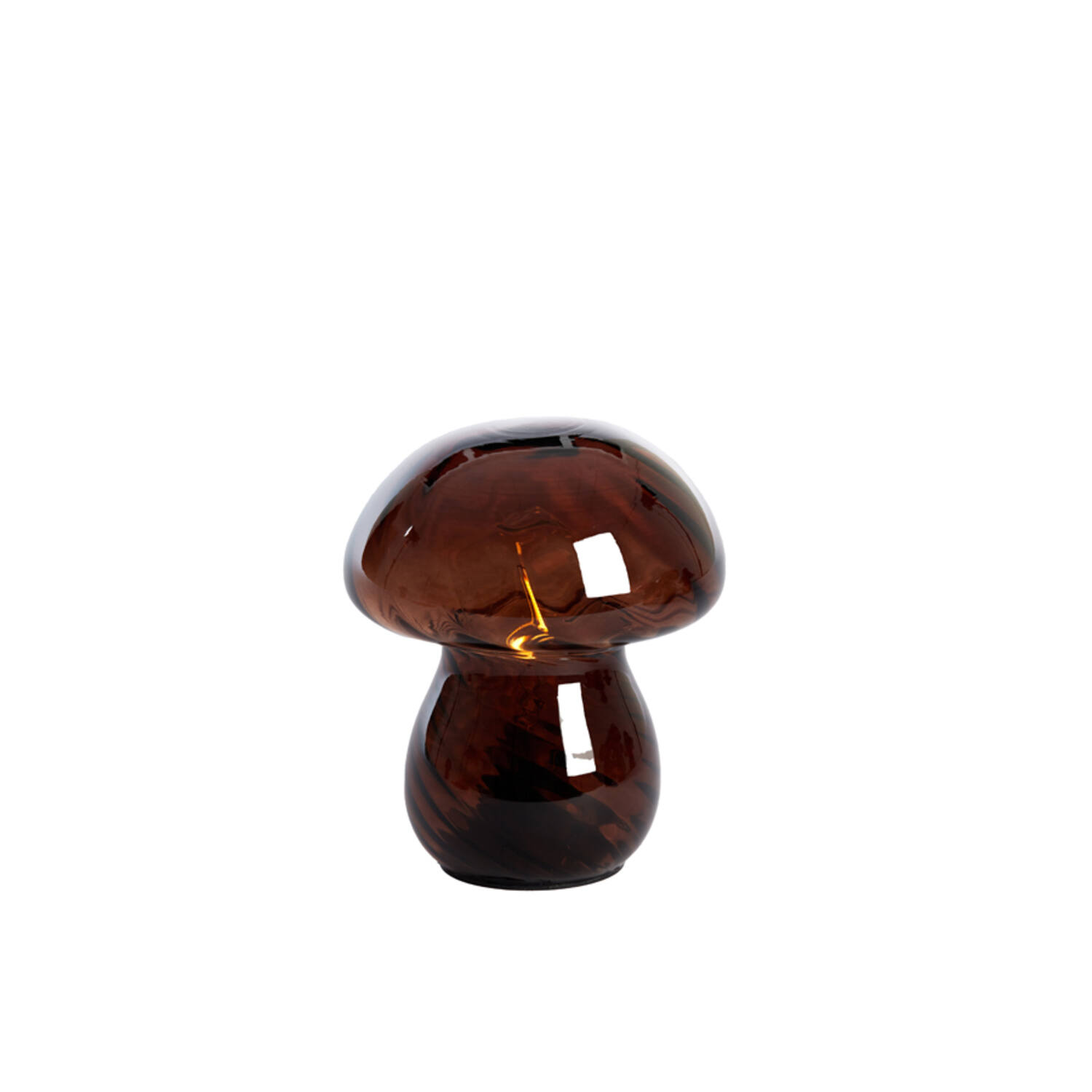 Table lamp LED Ø13x14,5 cm MUSHROOM glass dark brown