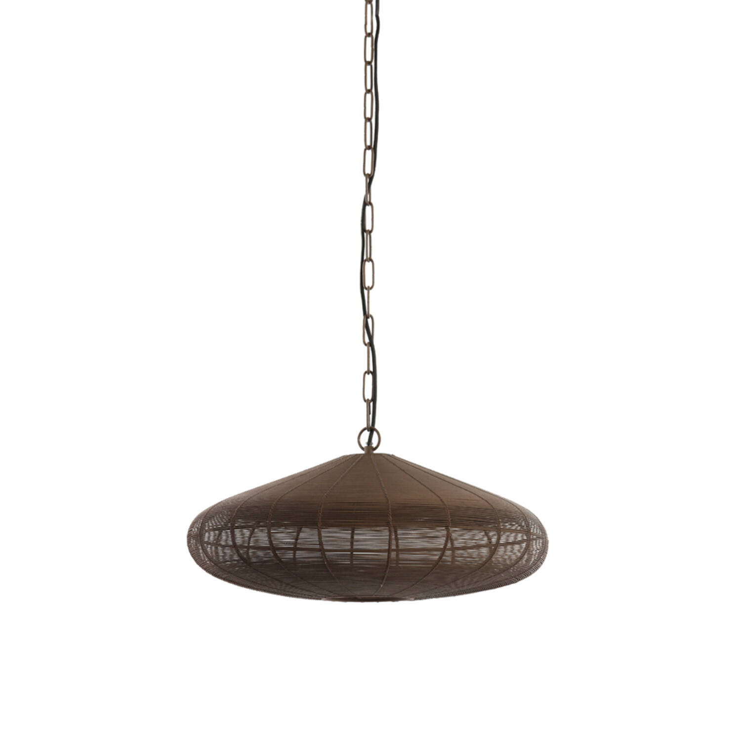 Hanging lamp Ø40x18 cm BAHOTO matt dark brown