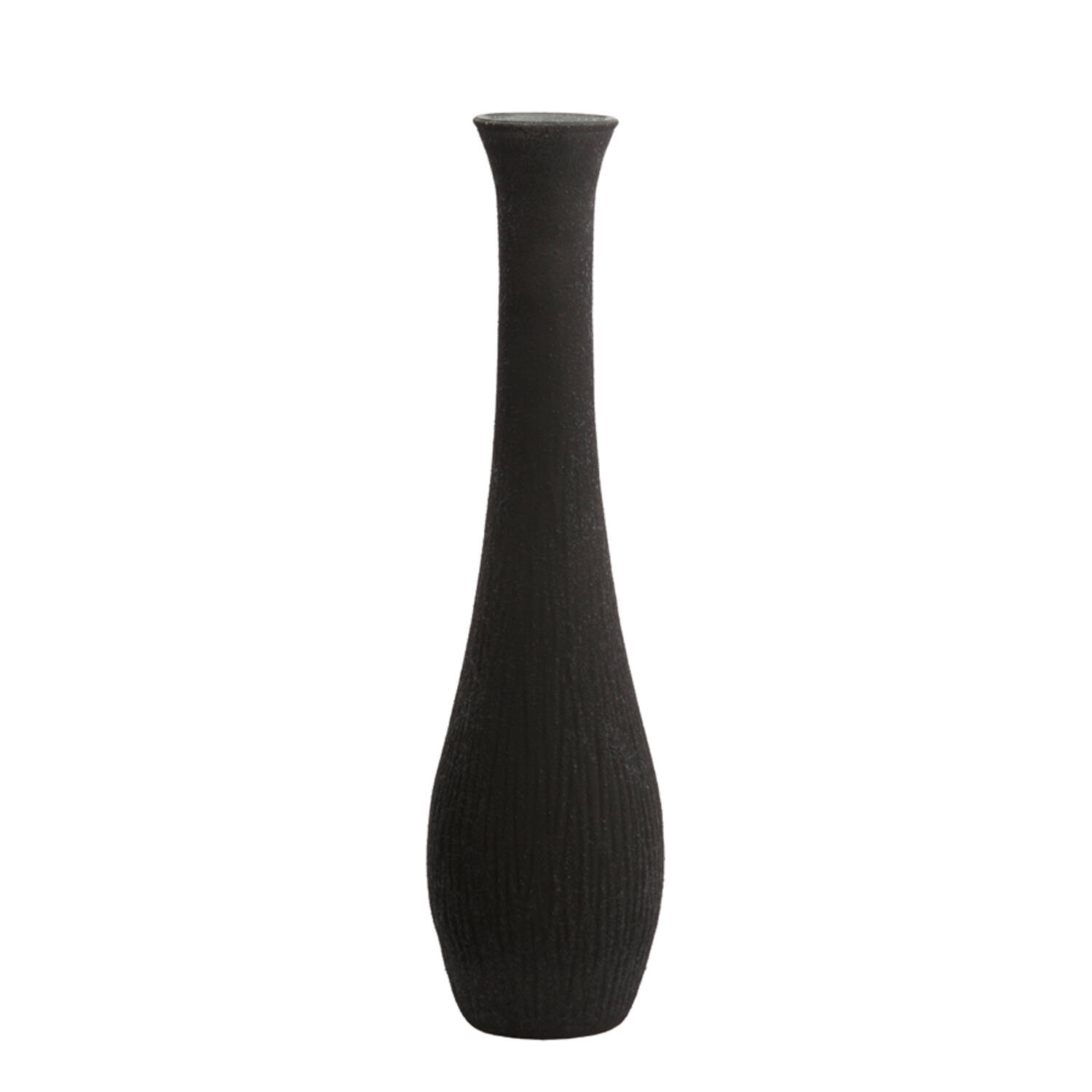 Vase Ø25x99 cm JUTHA glass texture matt black