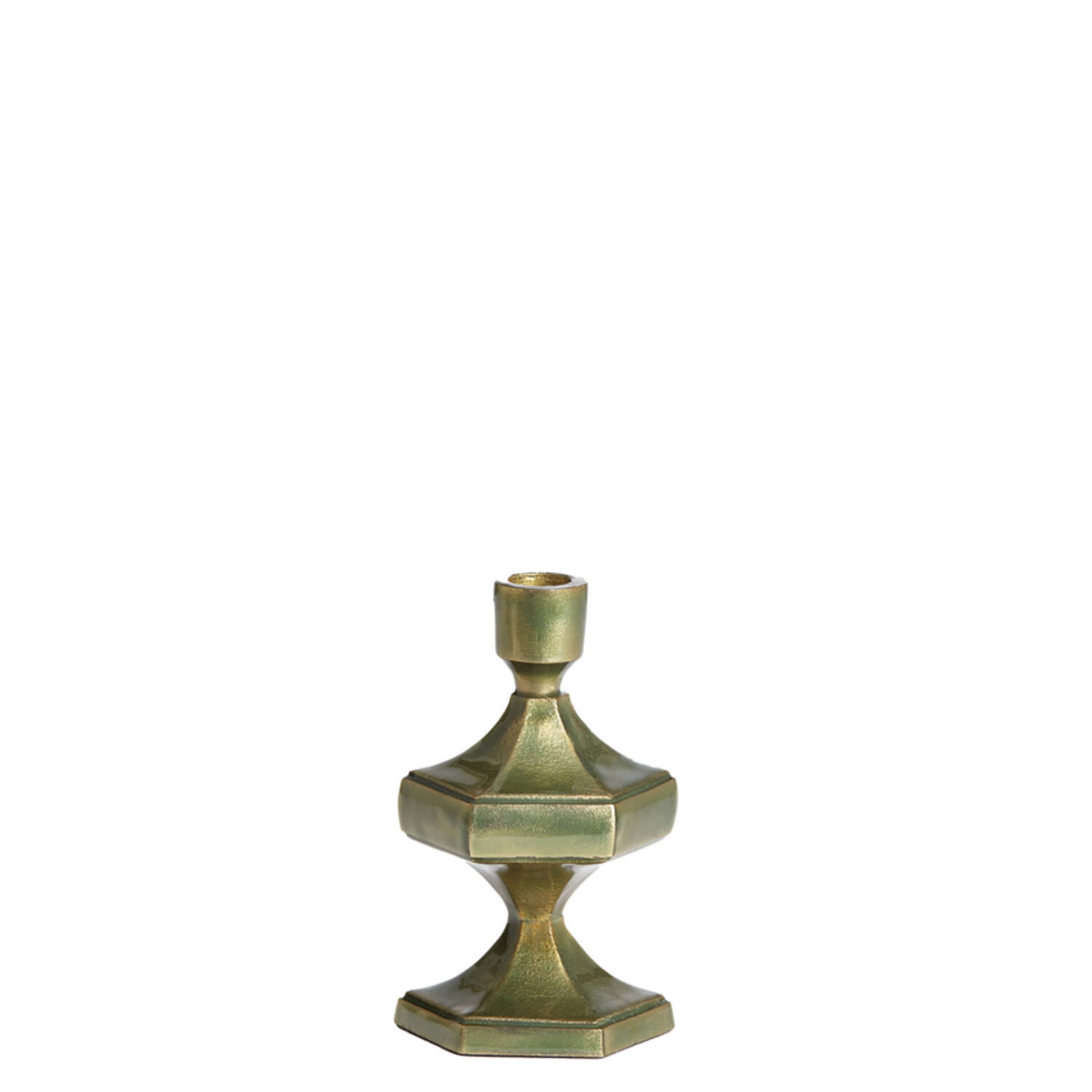 Candle holder 10x9x17 cm WAMBIRI shiny green gold