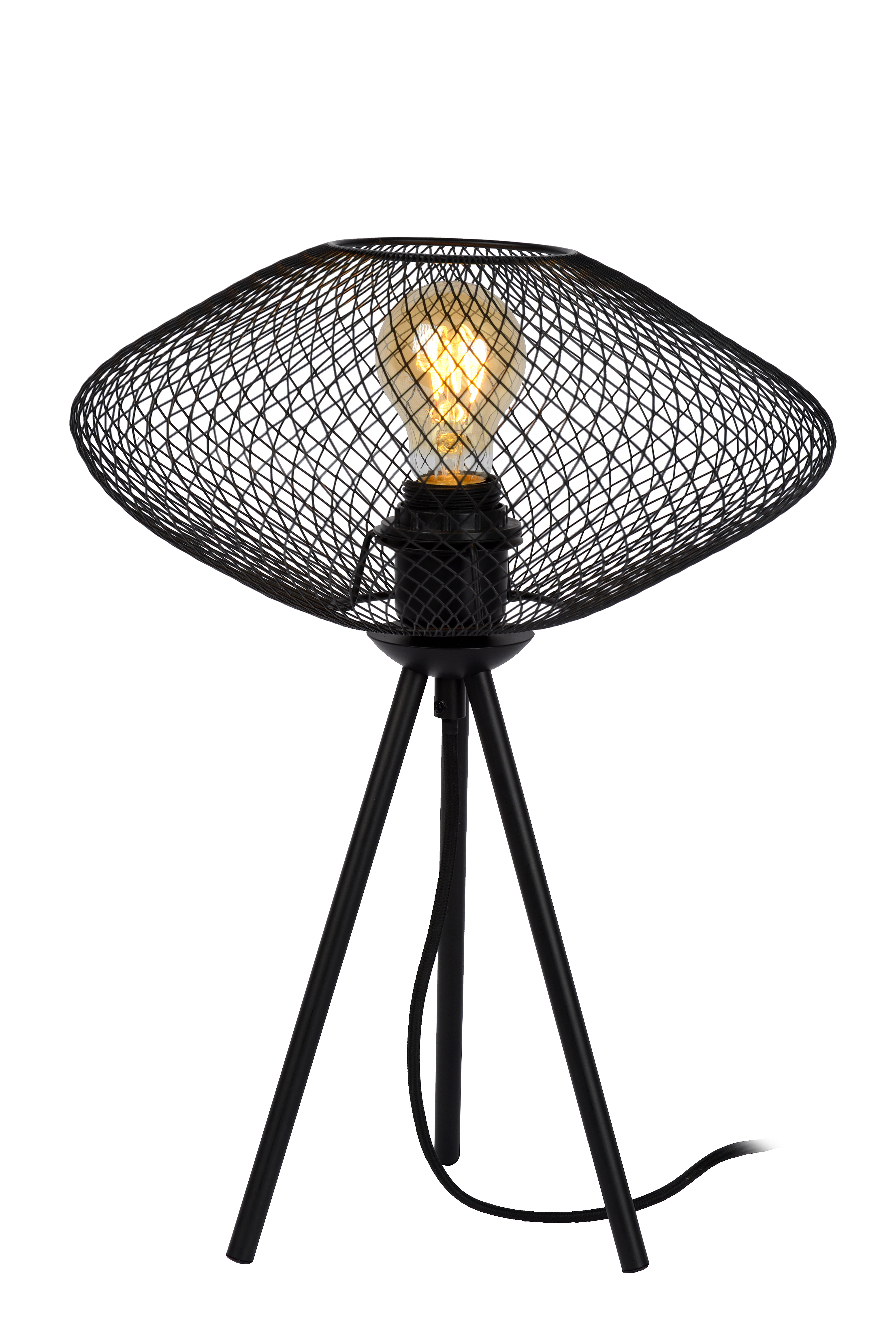 Lucide MESH - Table lamp - Ø 30 cm - 1xE27 - Black