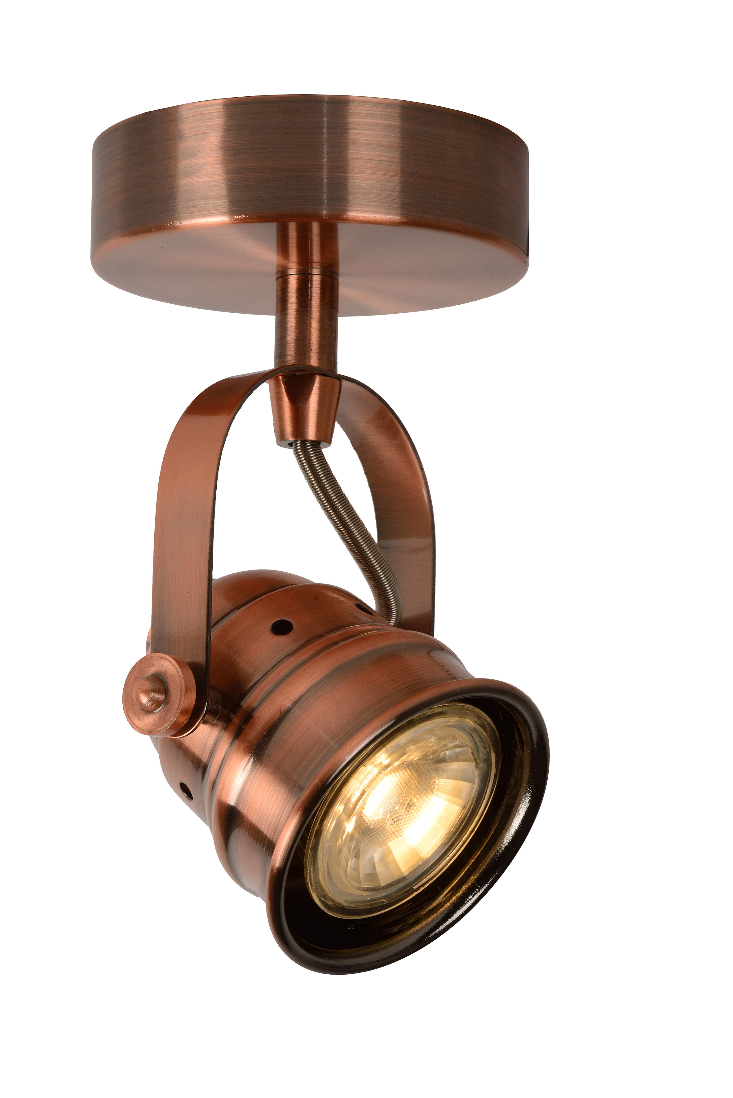 Lucide CIGAL - Ceiling spotlight - Ø 9 cm - LED - GU10 - 1x5W 2700K - Copper