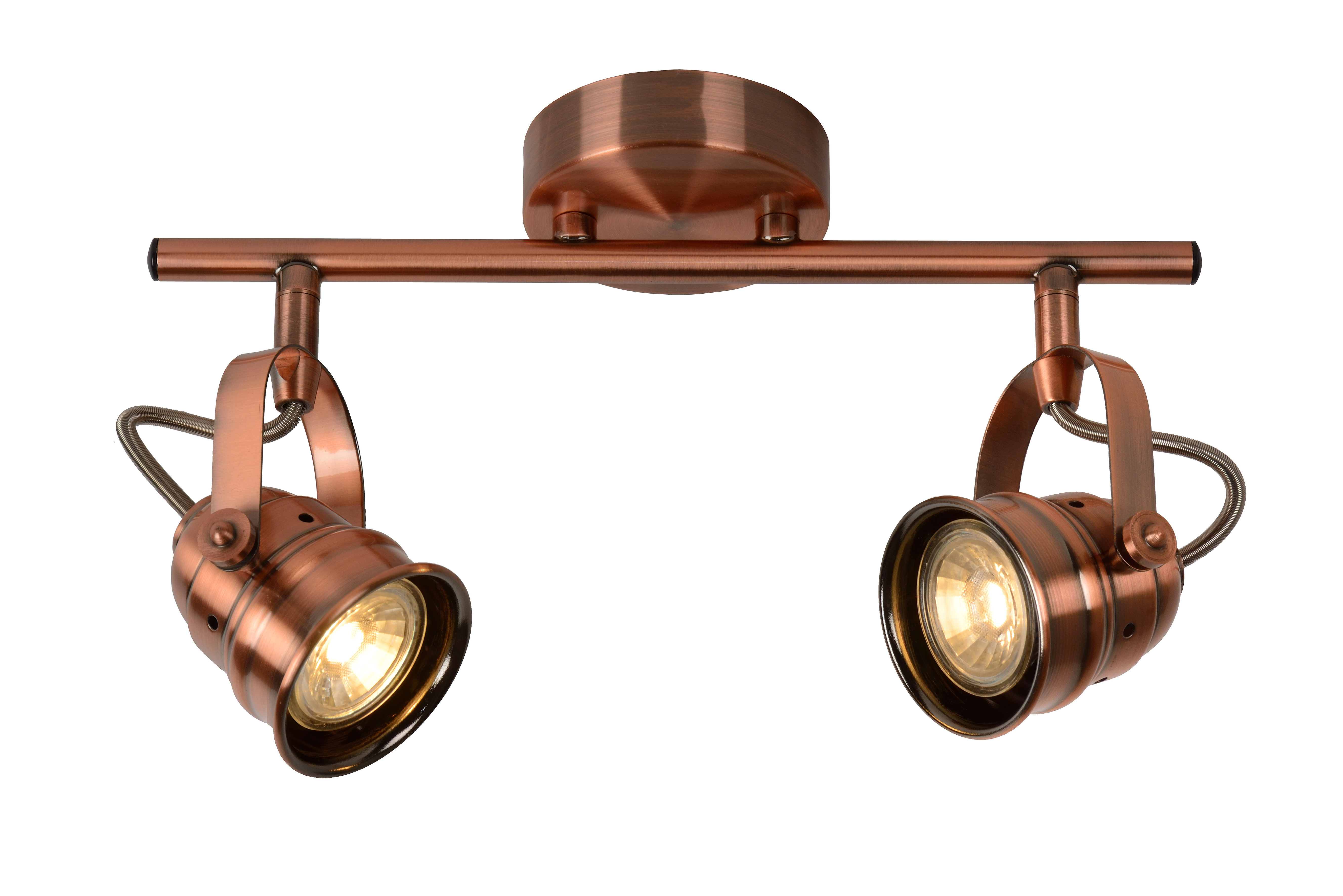 Lucide CIGAL - Ceiling spotlight - Ø 9 cm - LED - GU10 - 2x5W 2700K - Copper