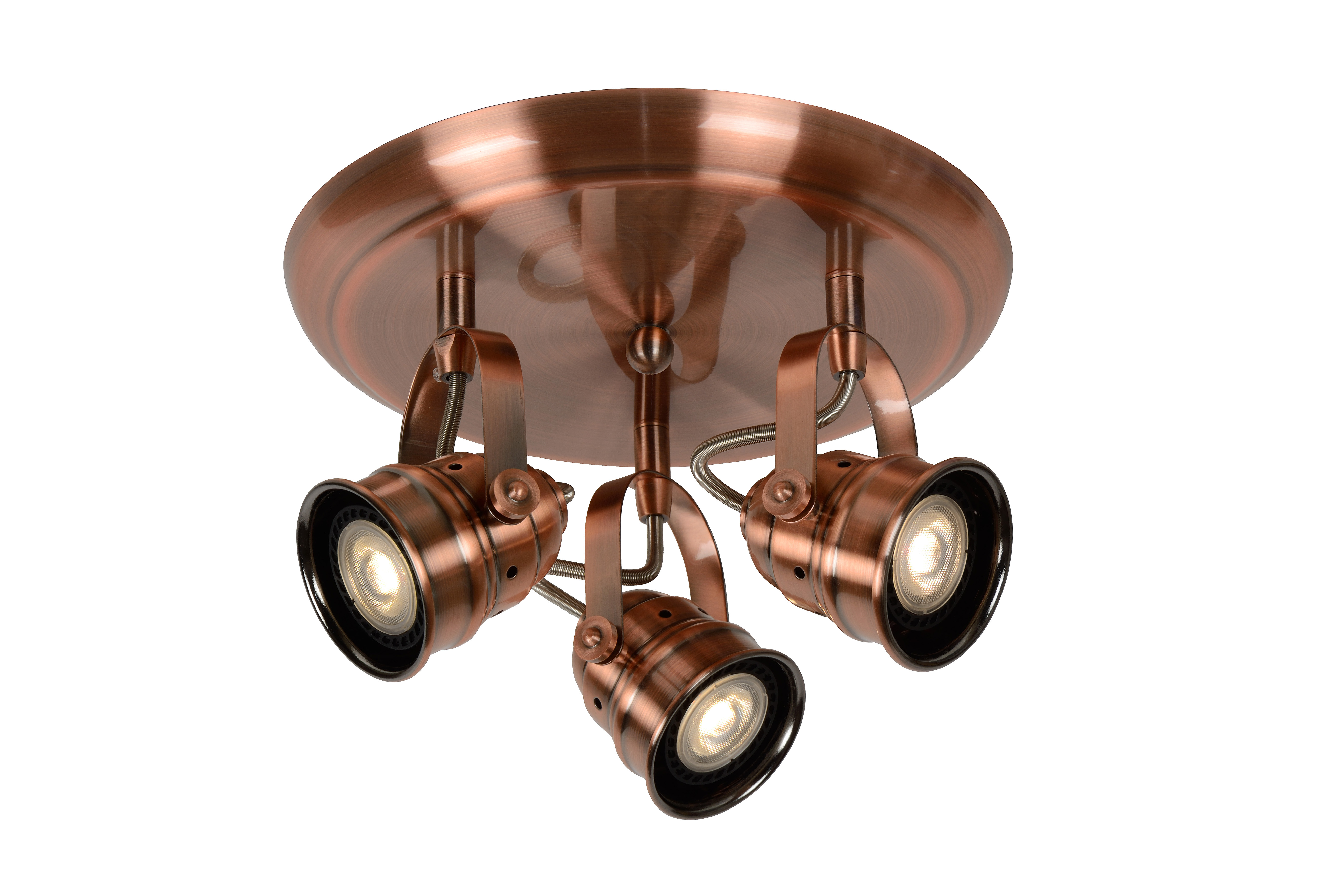 Lucide CIGAL - Ceiling spotlight - Ø 27 cm - LED - GU10 - 3x5W 2700K - Copper