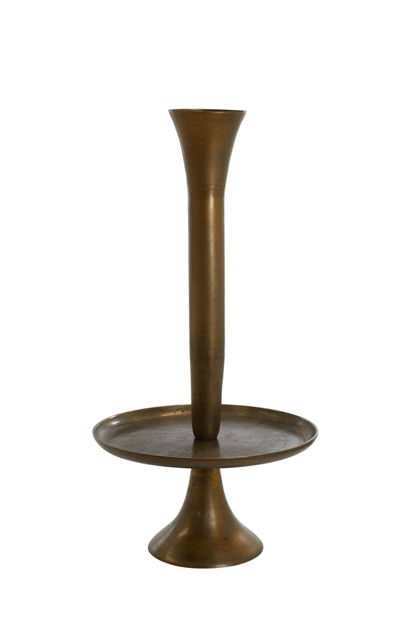 Stand+vase Ø60x119 cm ZEMBI antique bronze