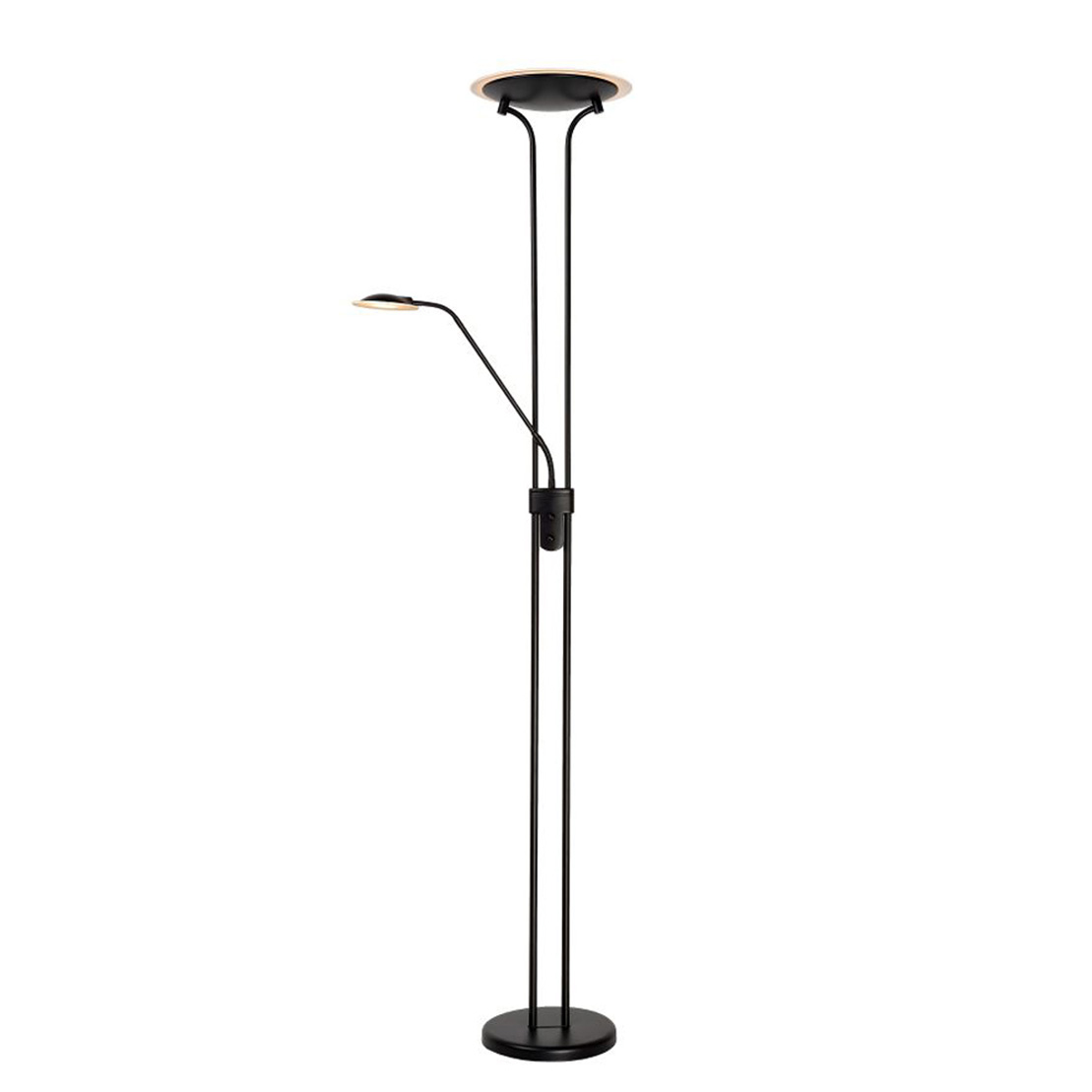 Lucide CHAMPION LED - Floor Lamp - Black - Integrated LED - 1xLED 20W + 1xLED 4W
