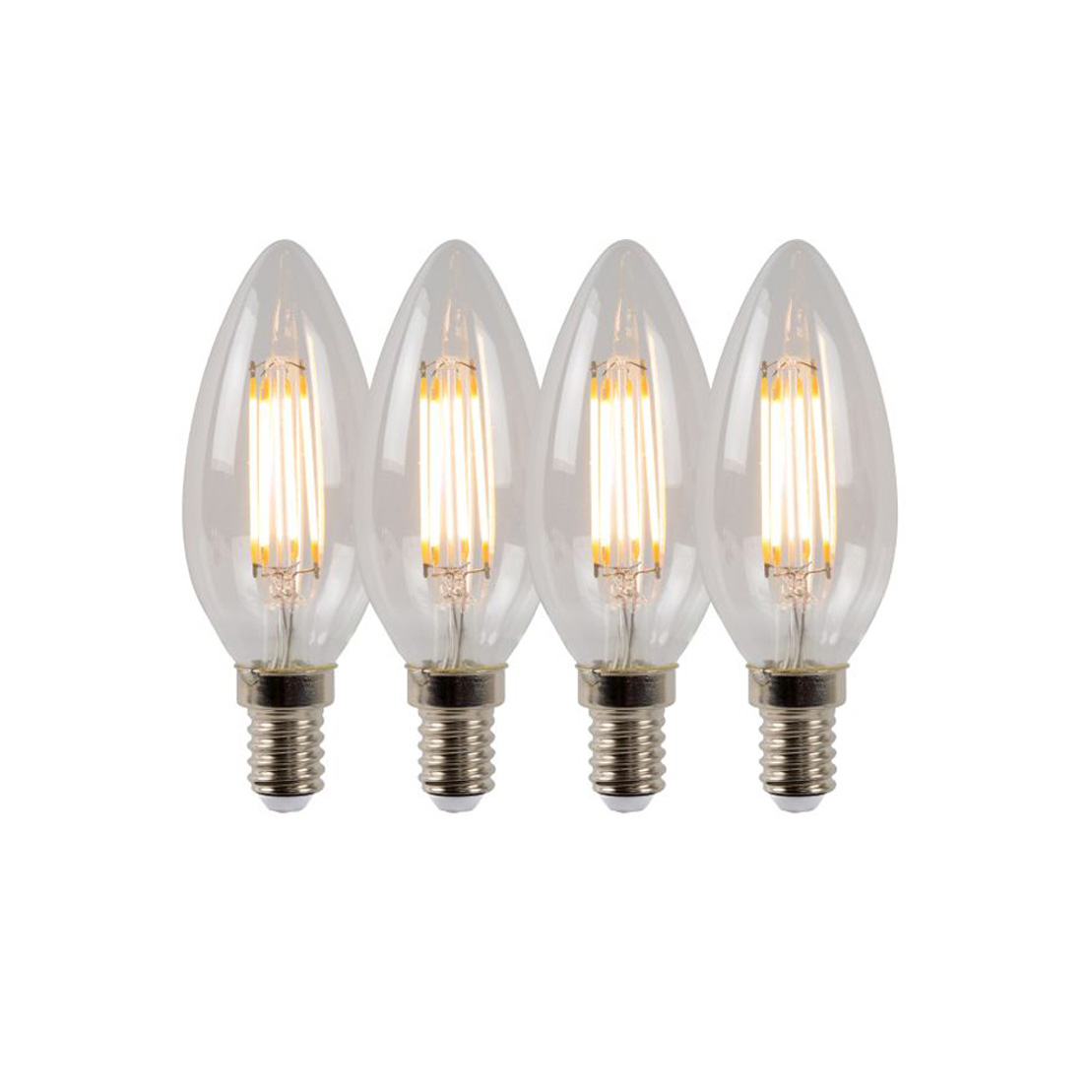 Lucide LED Bulb - Filament bulb - Ø 3,5 cm - LED Dim. - 4x4W 2700K - Clear - Set of 4