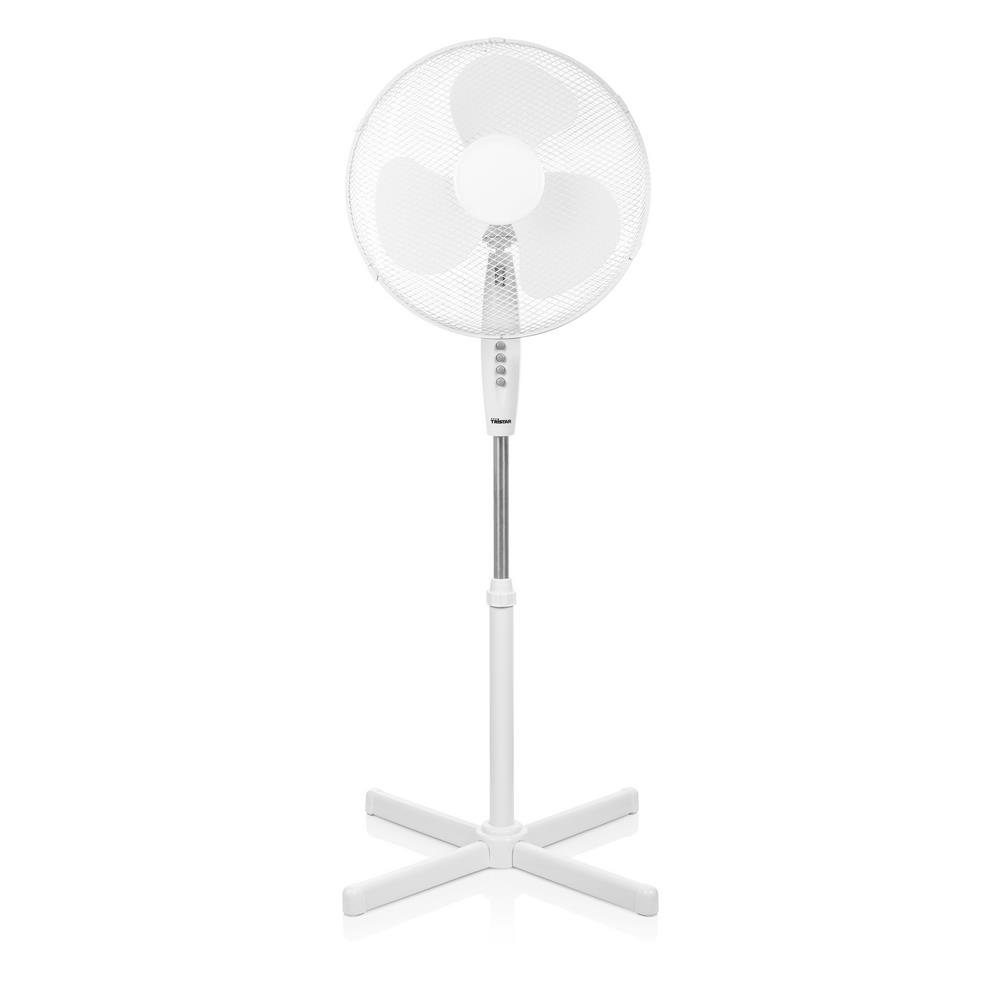 Floor fan White - Ø40cm - 3 speed options - Oscillating - Height adjustment:105-125cm