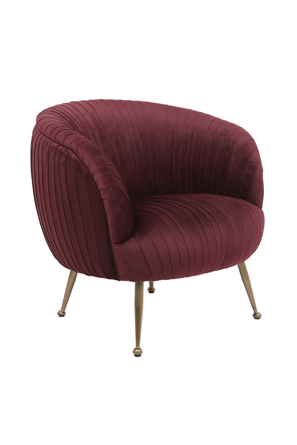 Chair 78x60x75 cm TILTON velvet burgundy+bronze