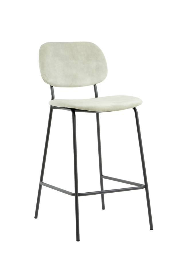 Bar chair 55x45x92 cm EMMA velvet sand-dark grey