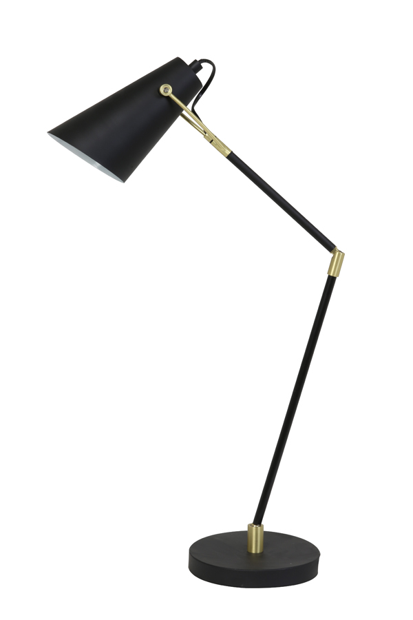 Desk lamp 76,5x18x89,5cm BORRE black+matt gold/shiny white