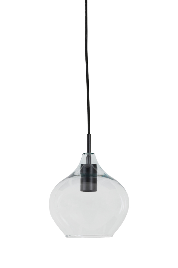 Hanging lamp Ø20x21,5 cm RAKEL matt black+clear
