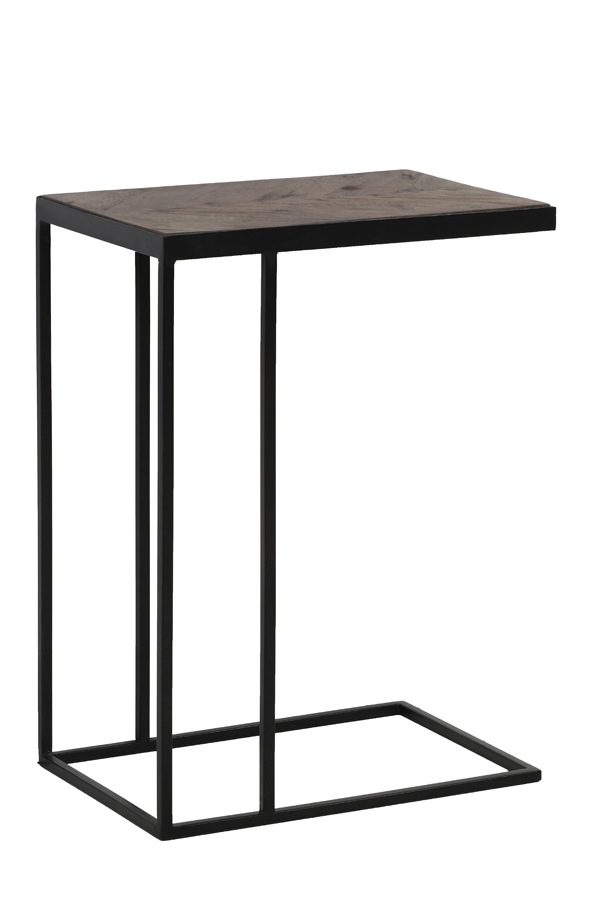 Side table 45x30x62 cm CHISA wood brown-black
