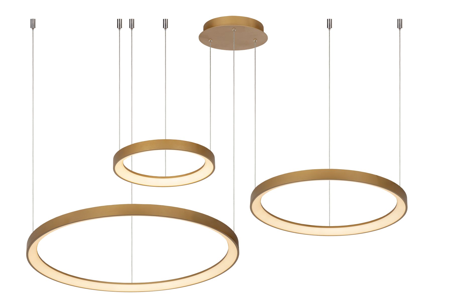 Lucide VIDAL - Pendant light - Ø 78 cm - LED Dim. - 1x120W 2700K - Matt Gold / Brass