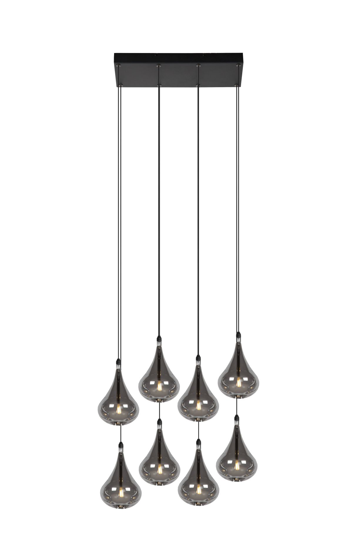 Lucide TEARS - Pendant light - LED Dim. - G4 - 8x1,5W 3000K - Black