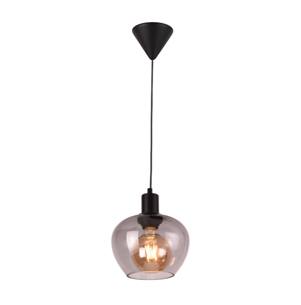 Pendant light FocusLight WINSTON, Ø19cm, smoke grey