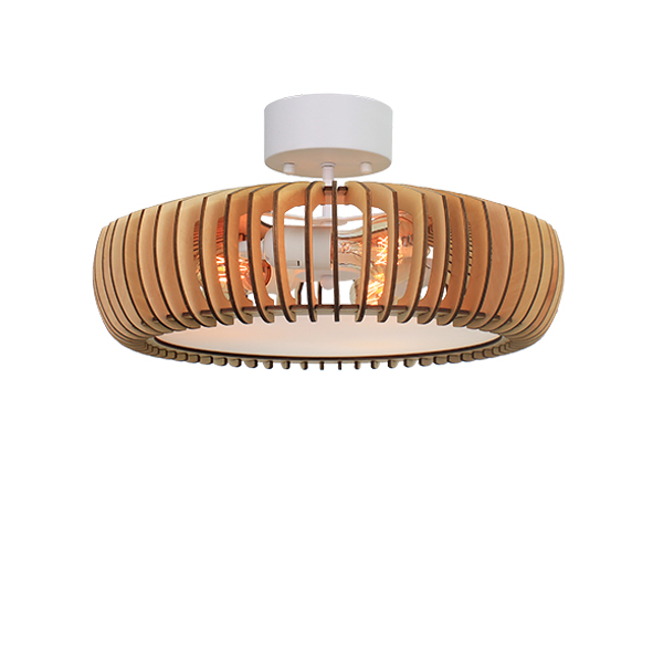 Ceiling light FocusLight RIO Ø43cm, natural wood