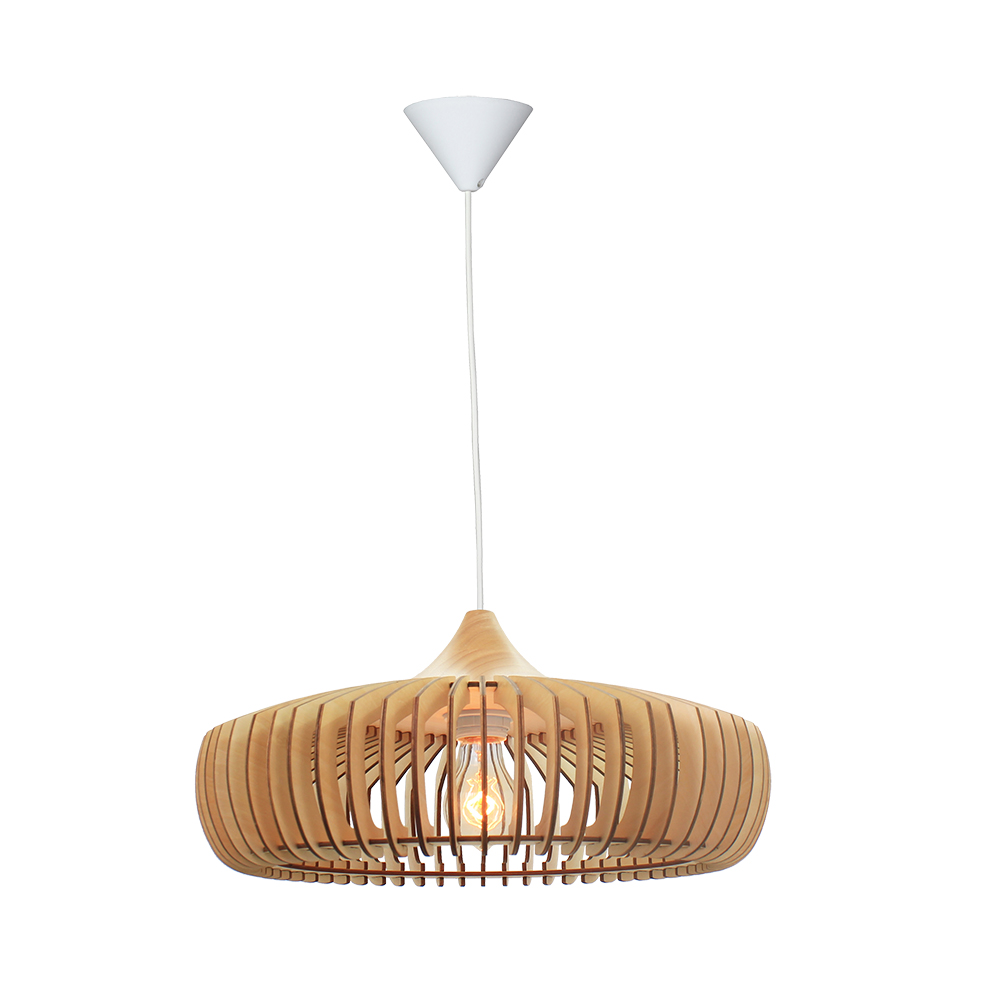 Pendant light FocusLight RIO Ø43cm, natural wood