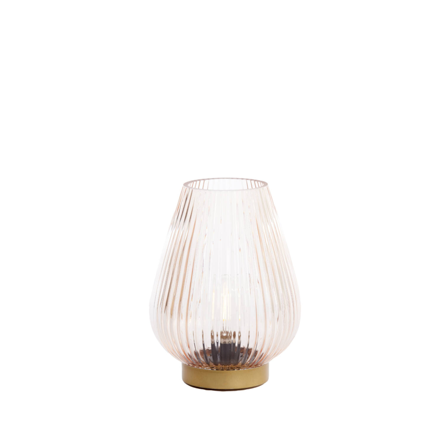 Table lamp LED Ø14,5x19,5 cm TAJERA glass peach+gold