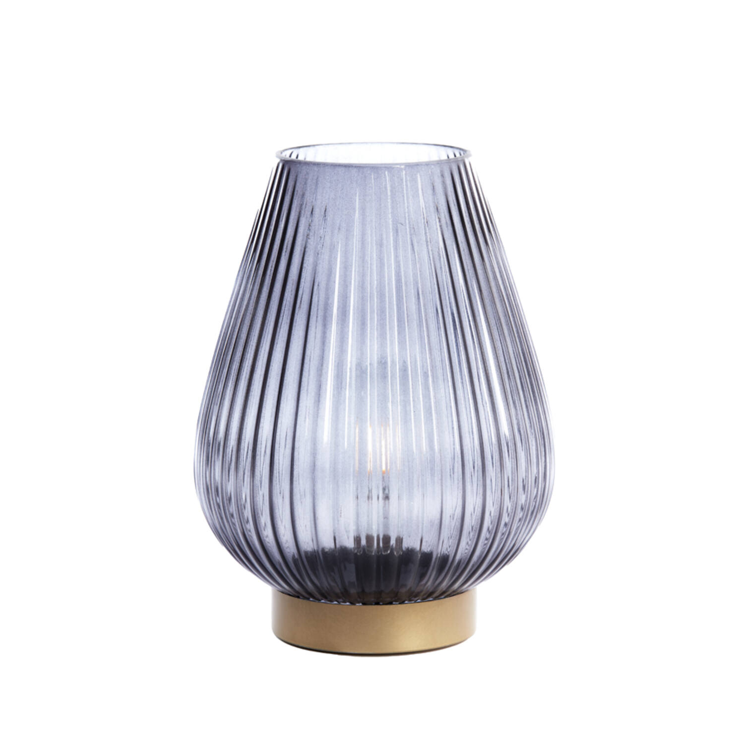 Table lamp LED Ø21x28 cm TAJERA glass grey+gold