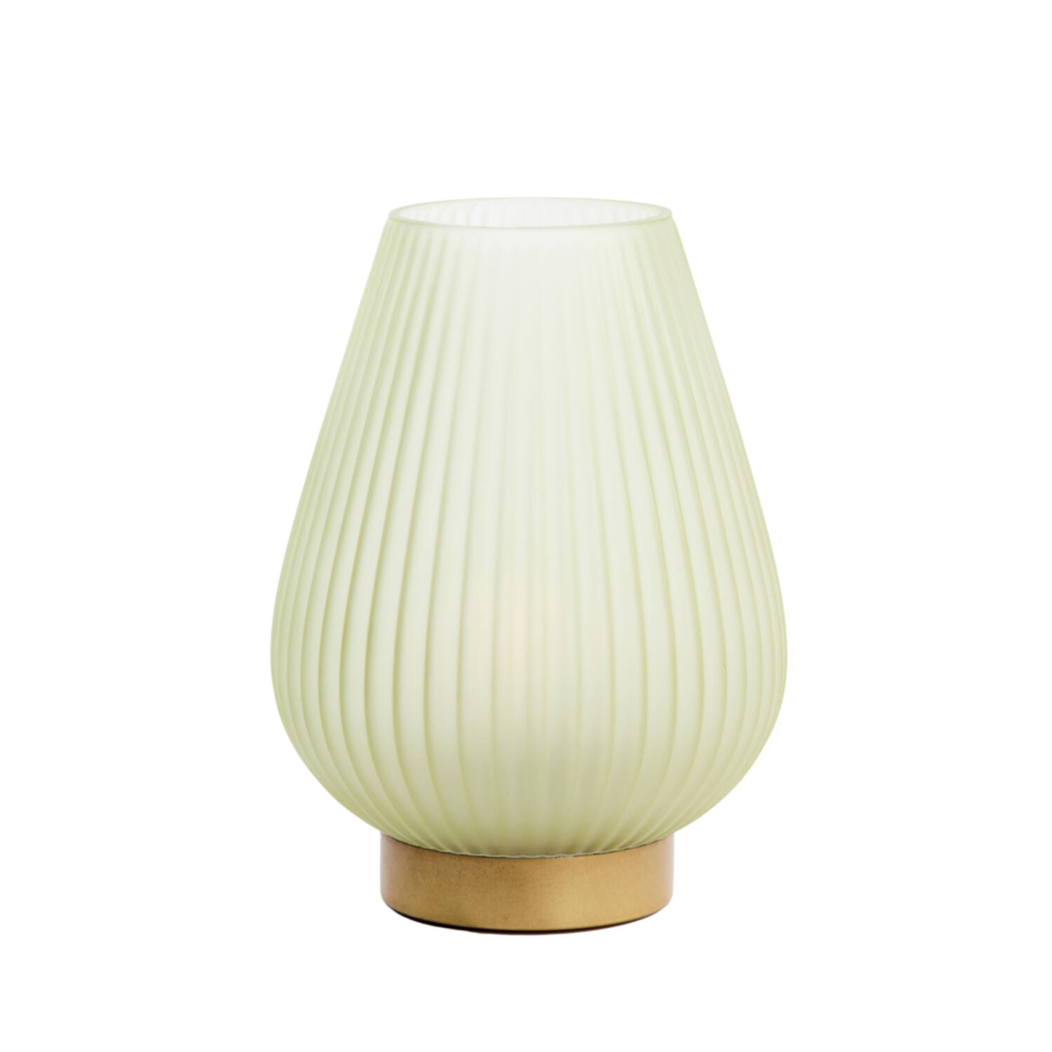 Table lamp LED Ø21x28 cm TAJERA glass matt light green+gold