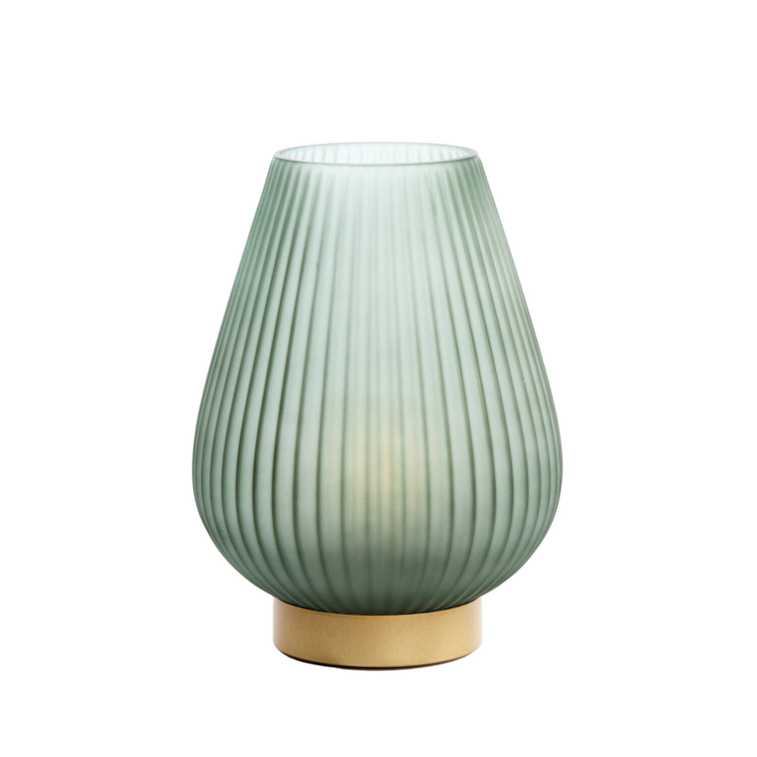 Table lamp LED Ø21x28 cm TAJERA glass matt dark green+gold