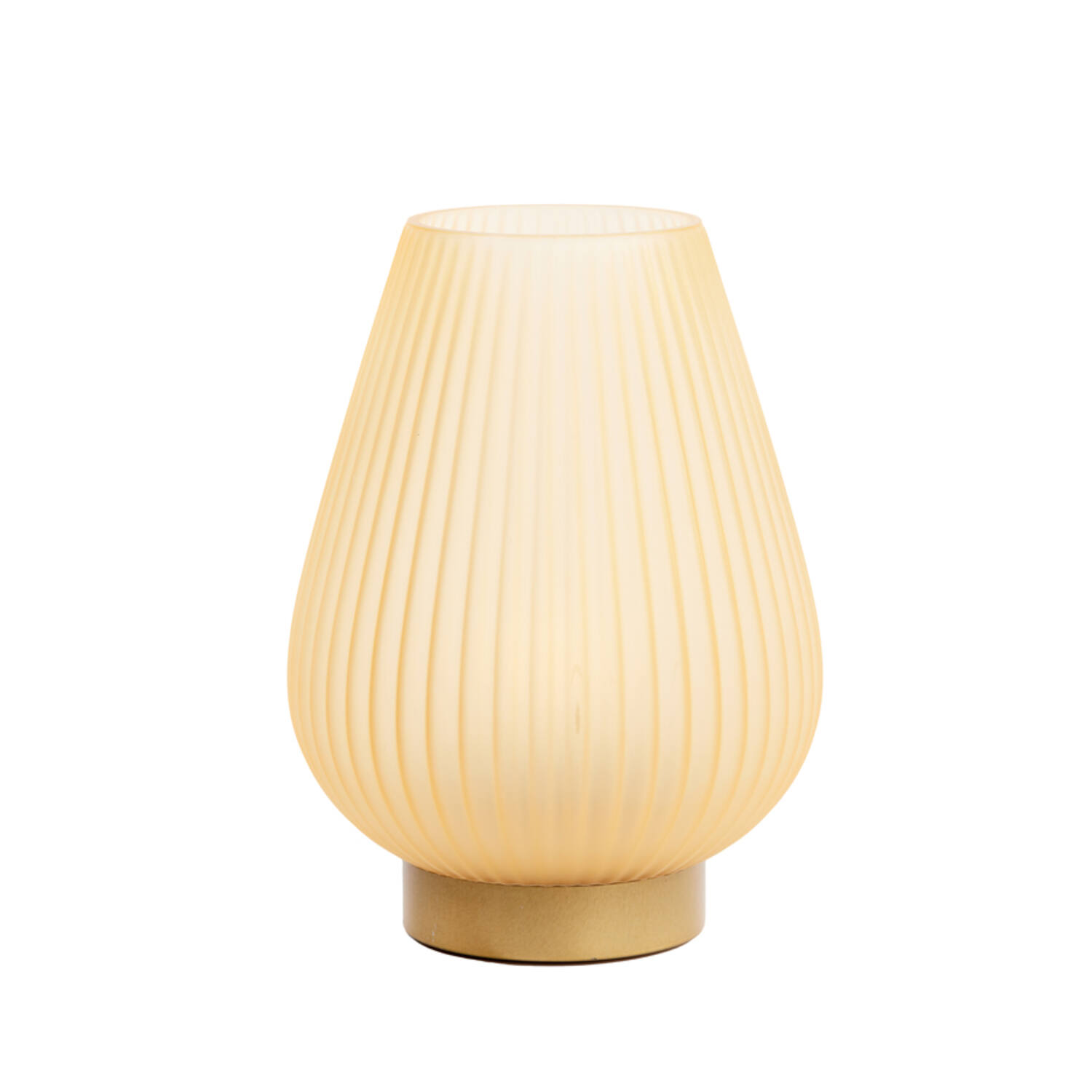 Table lamp LED Ø21x28 cm TAJERA glass matt peach+gold