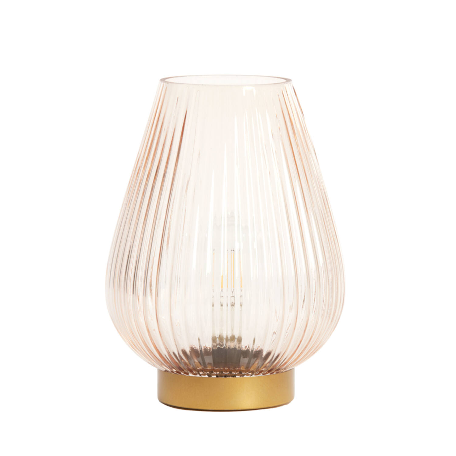 Table lamp LED Ø21x28 cm TAJERA glass peach+gold