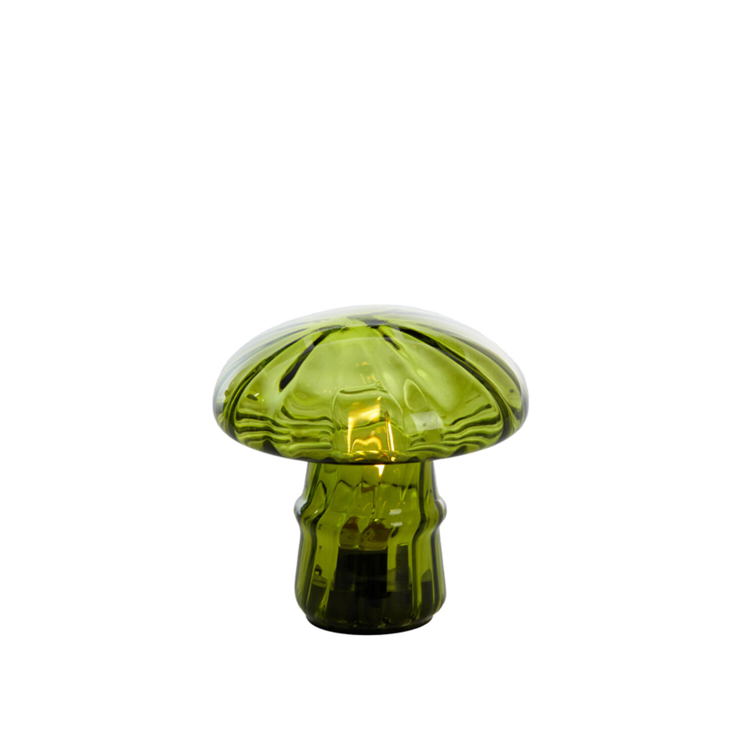 Table lamp LED Ø15x15 cm MUSHROOM glass dark green