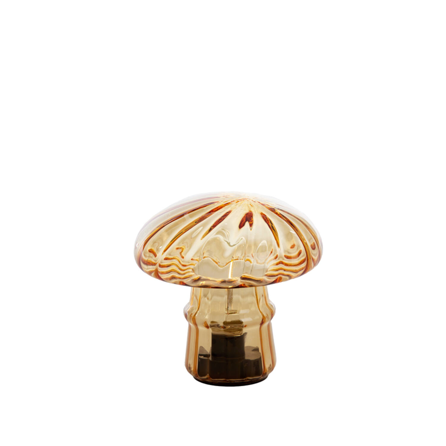 Table lamp LED Ø15x15 cm MUSHROOM glass light brown