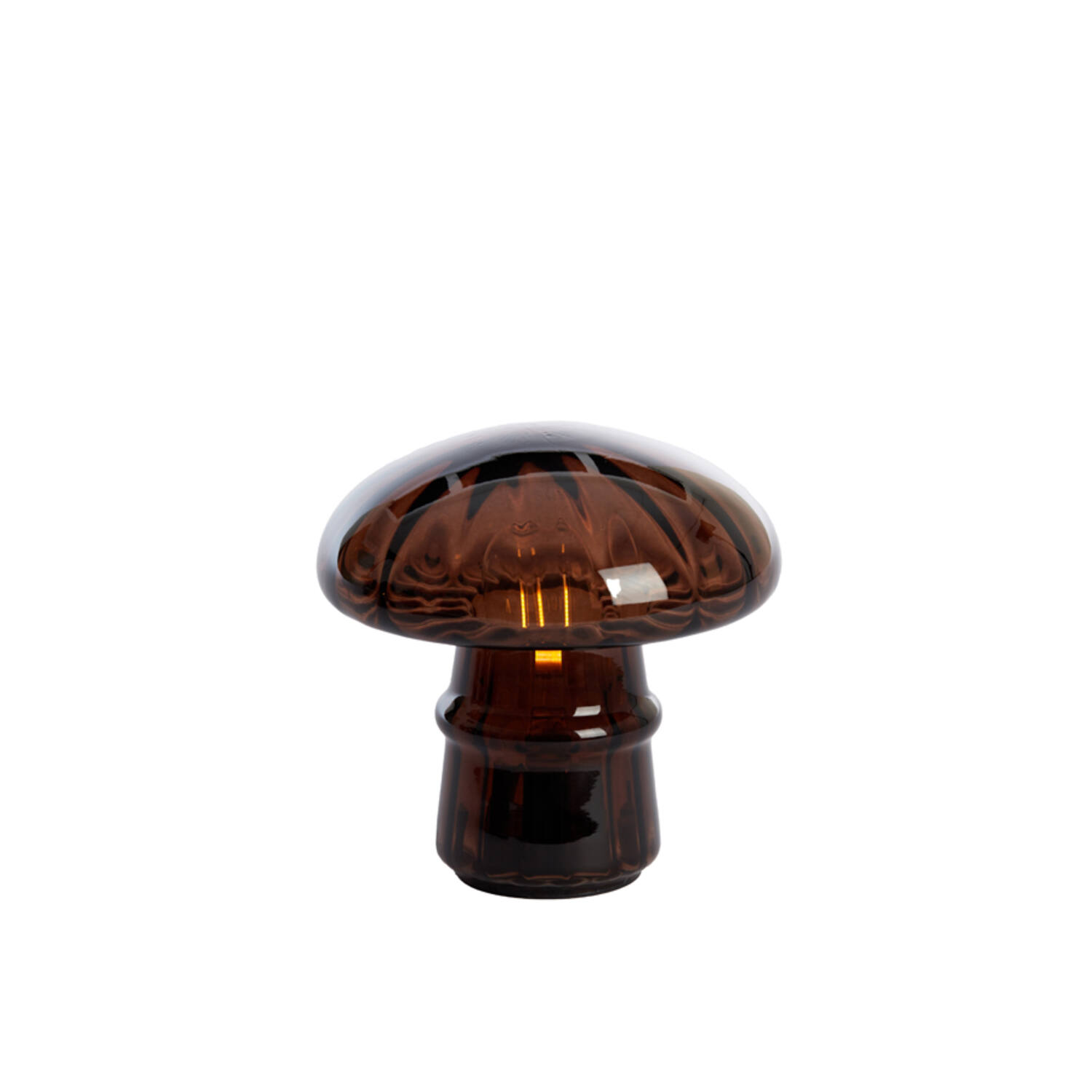 Table lamp LED Ø15x15 cm MUSHROOM glass dark brown