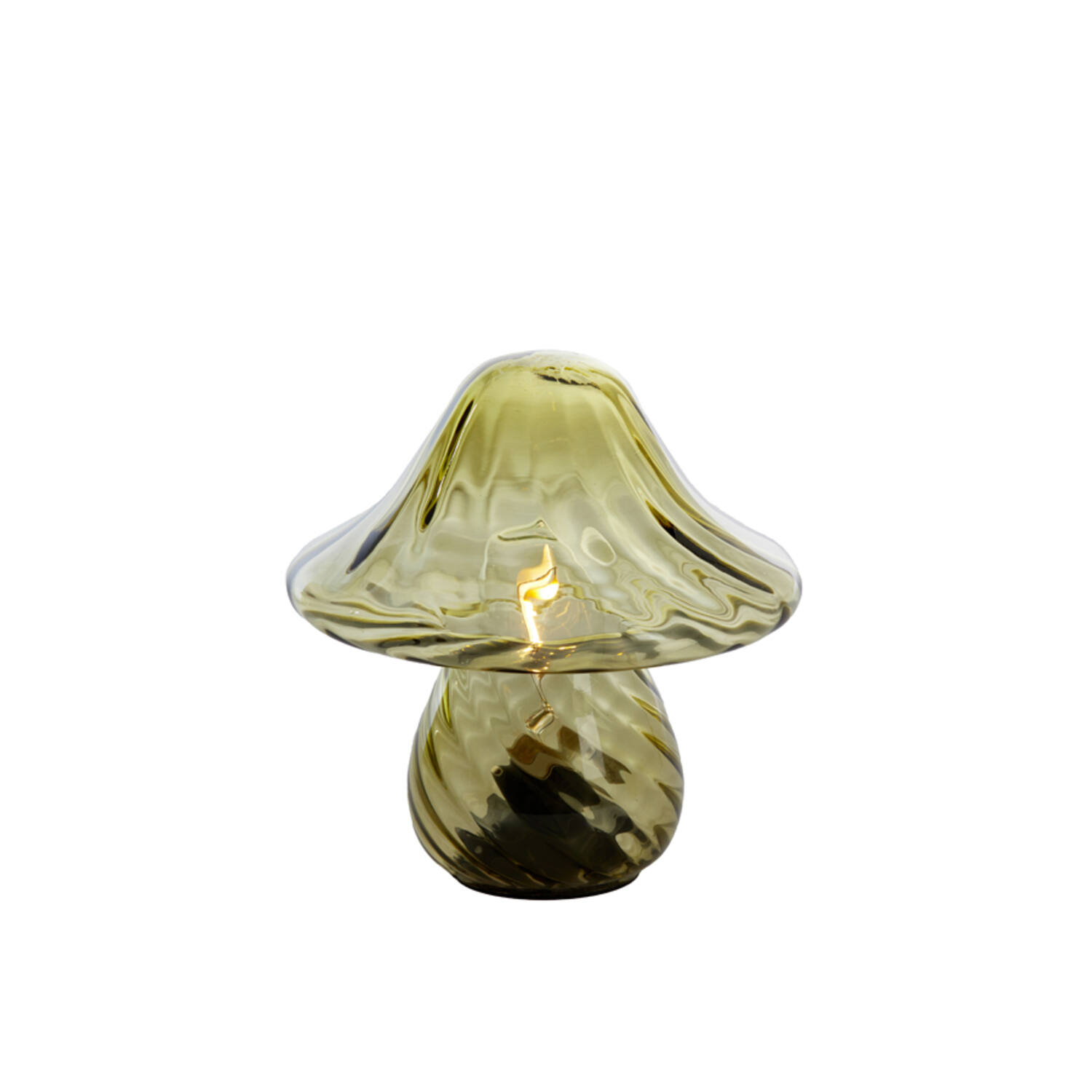 Table lamp LED Ø18x18 cm MUSHROOM glass olive green