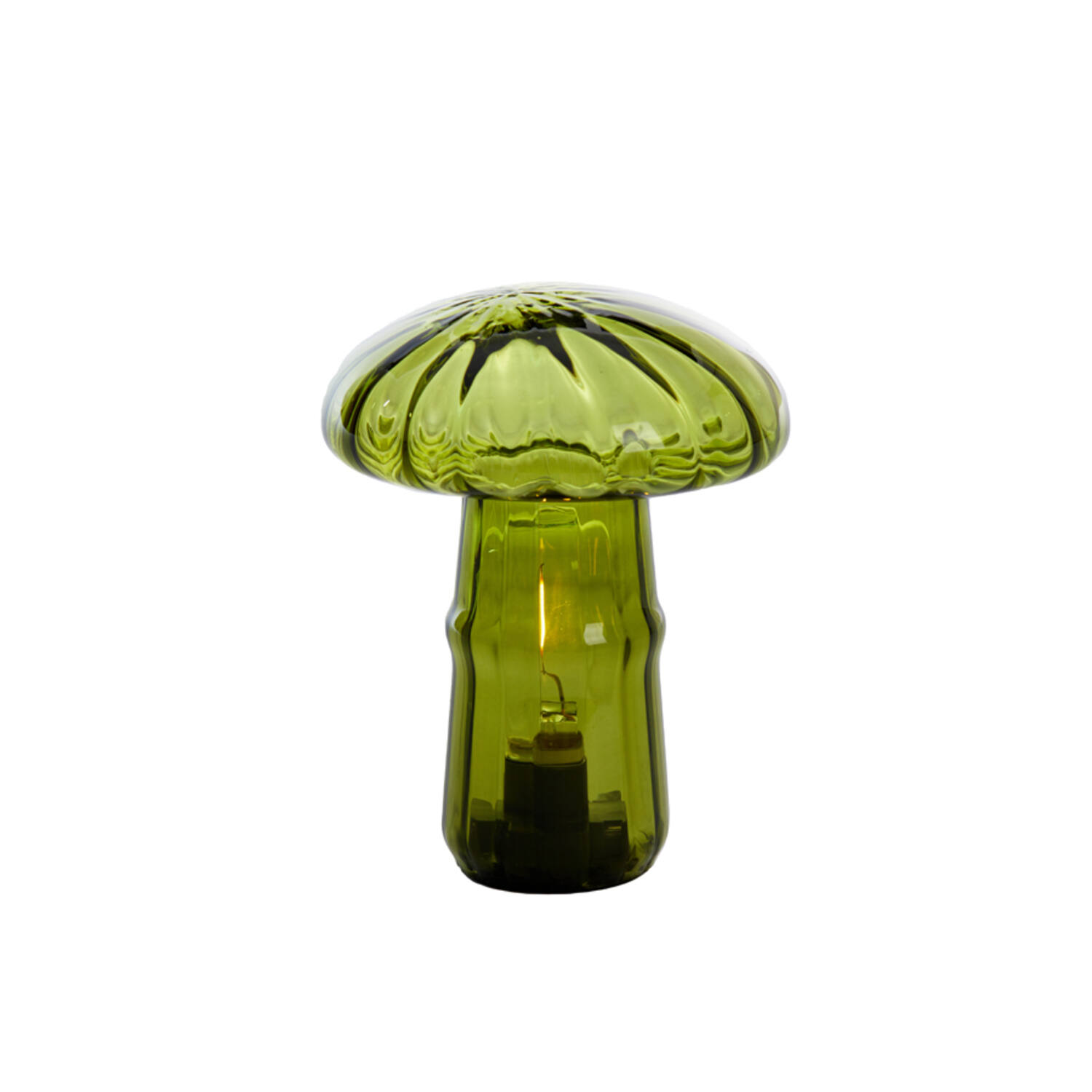 Table lamp LED Ø16x20,5 cm MUSHROOM glass dark green