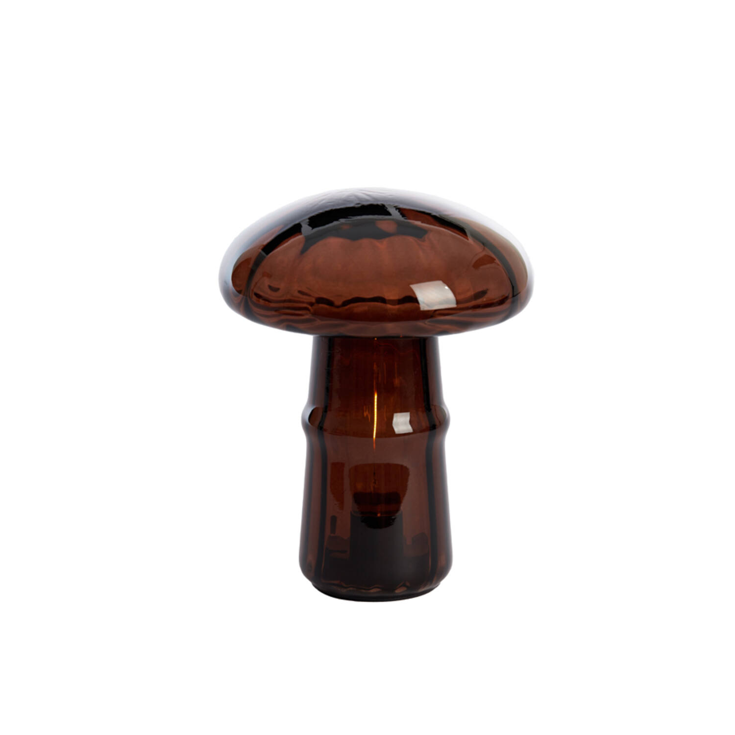Table lamp LED Ø16x20,5 cm MUSHROOM glass dark brown