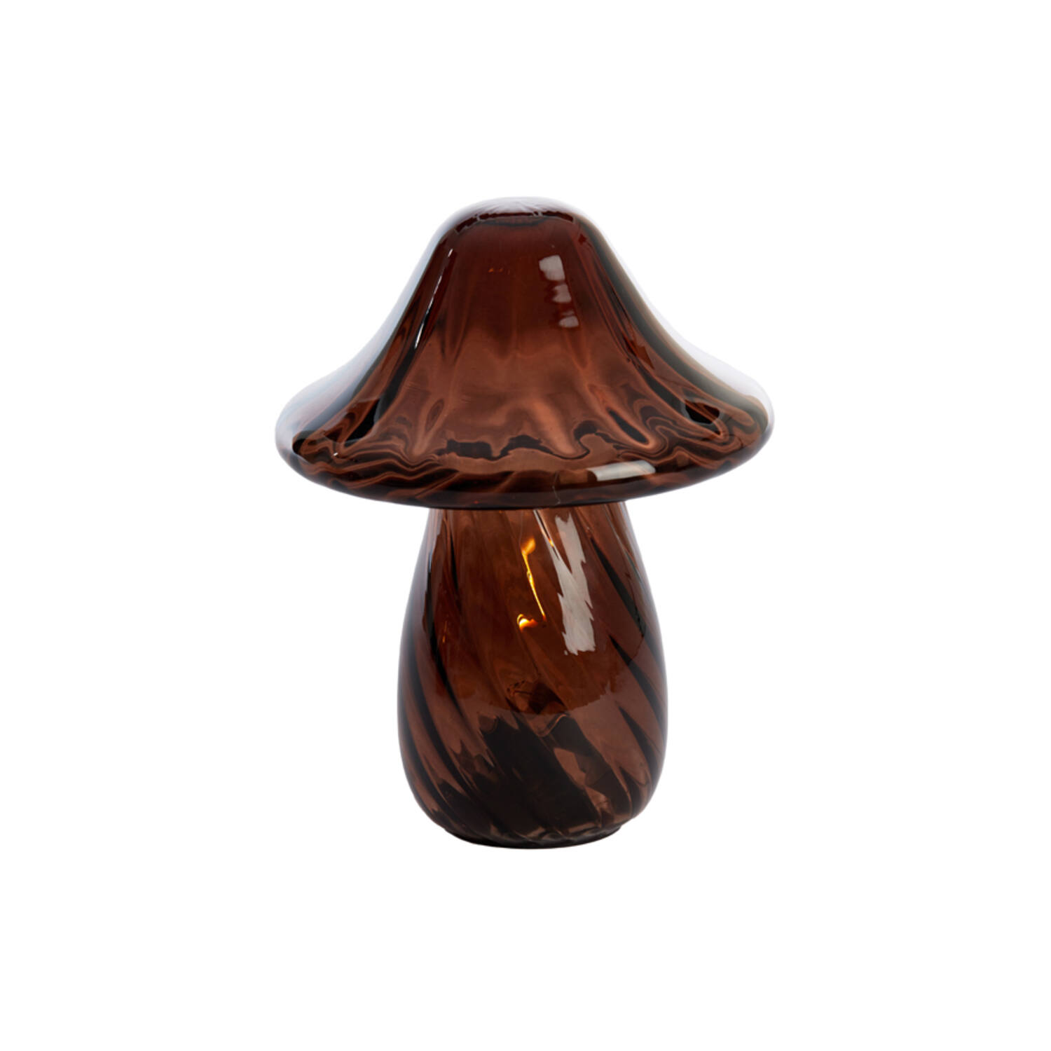 Table lamp LED Ø18x23 cm MUSHROOM glass dark brown