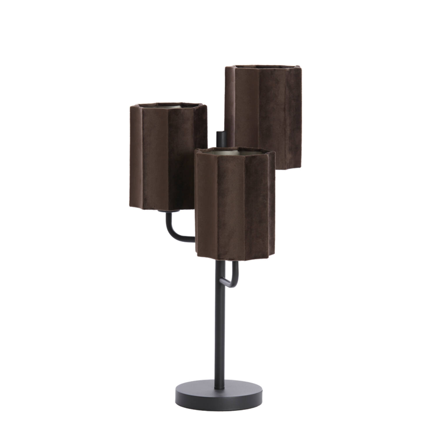 Table lamp 3L Ø34x61 cm EDISA velvet dark brown+matt black