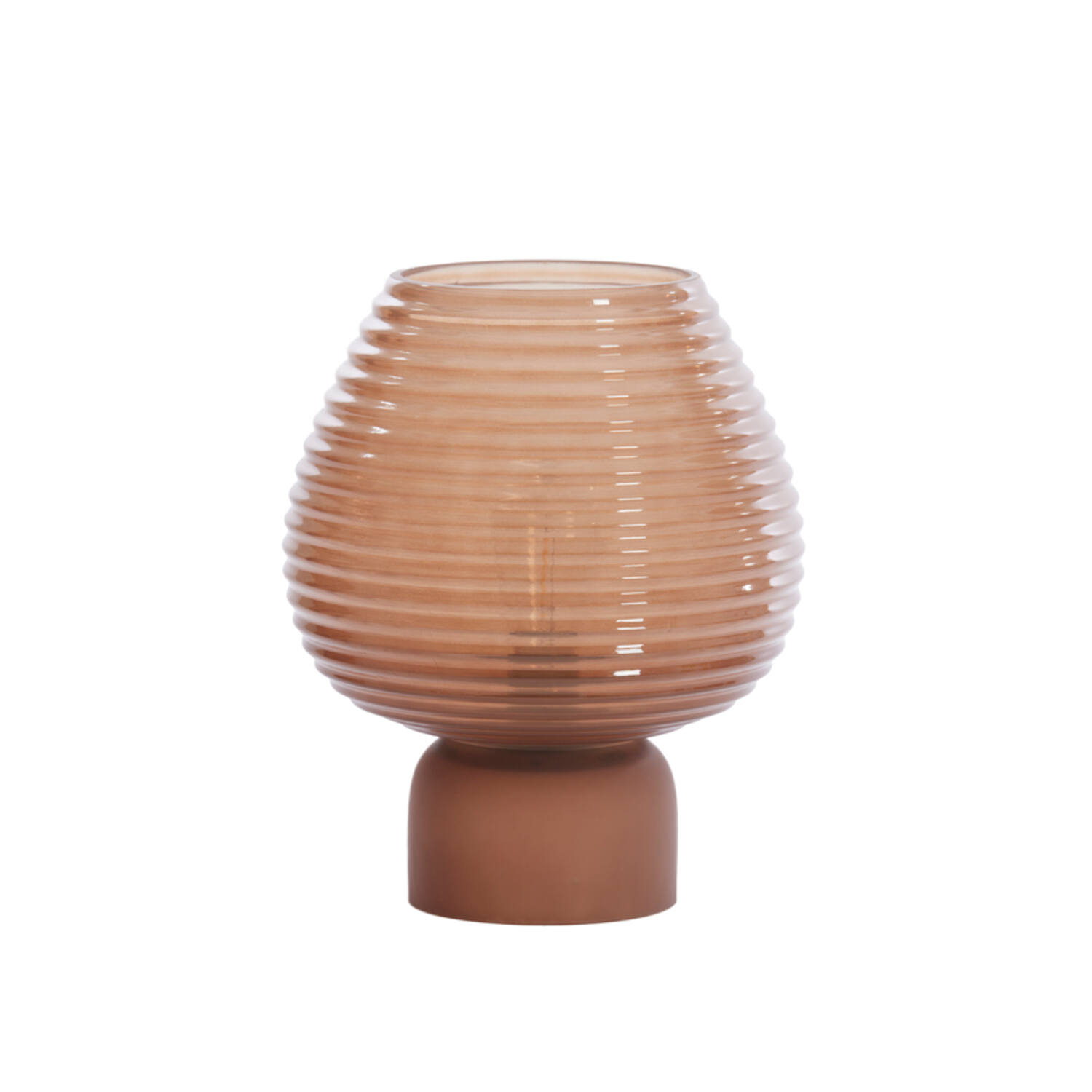 Table lamp LED Ø22x27 cm ALENNA glass brown