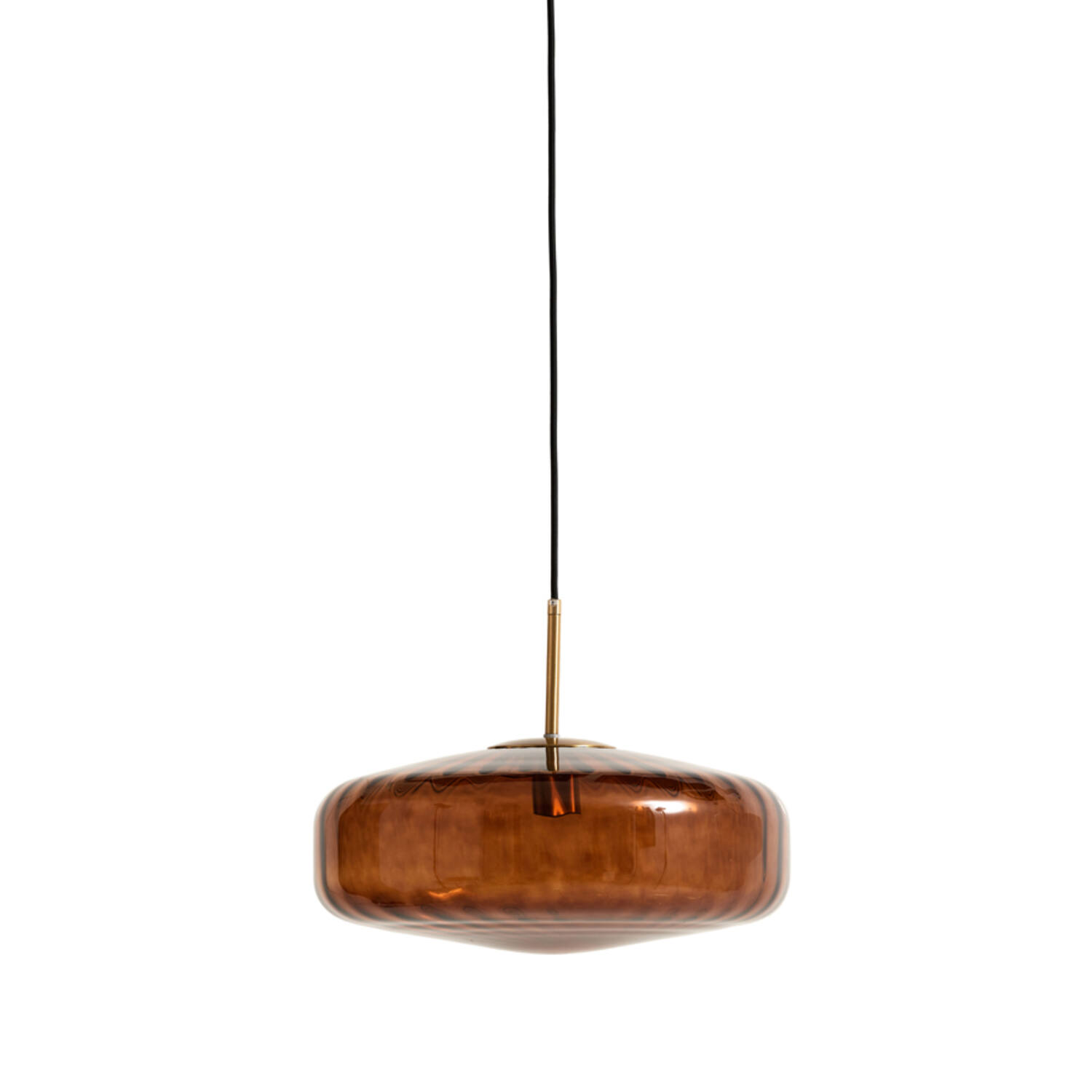 Hanging lamp Ø30x17 cm PLEAT glass brown+gold