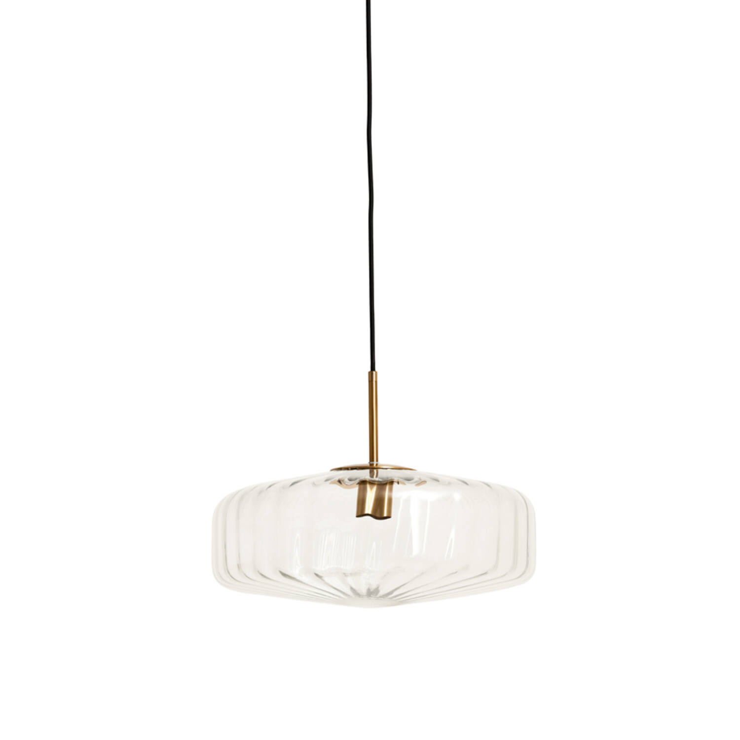 Hanging lamp Ø30x17 cm PLEAT glass clear+gold