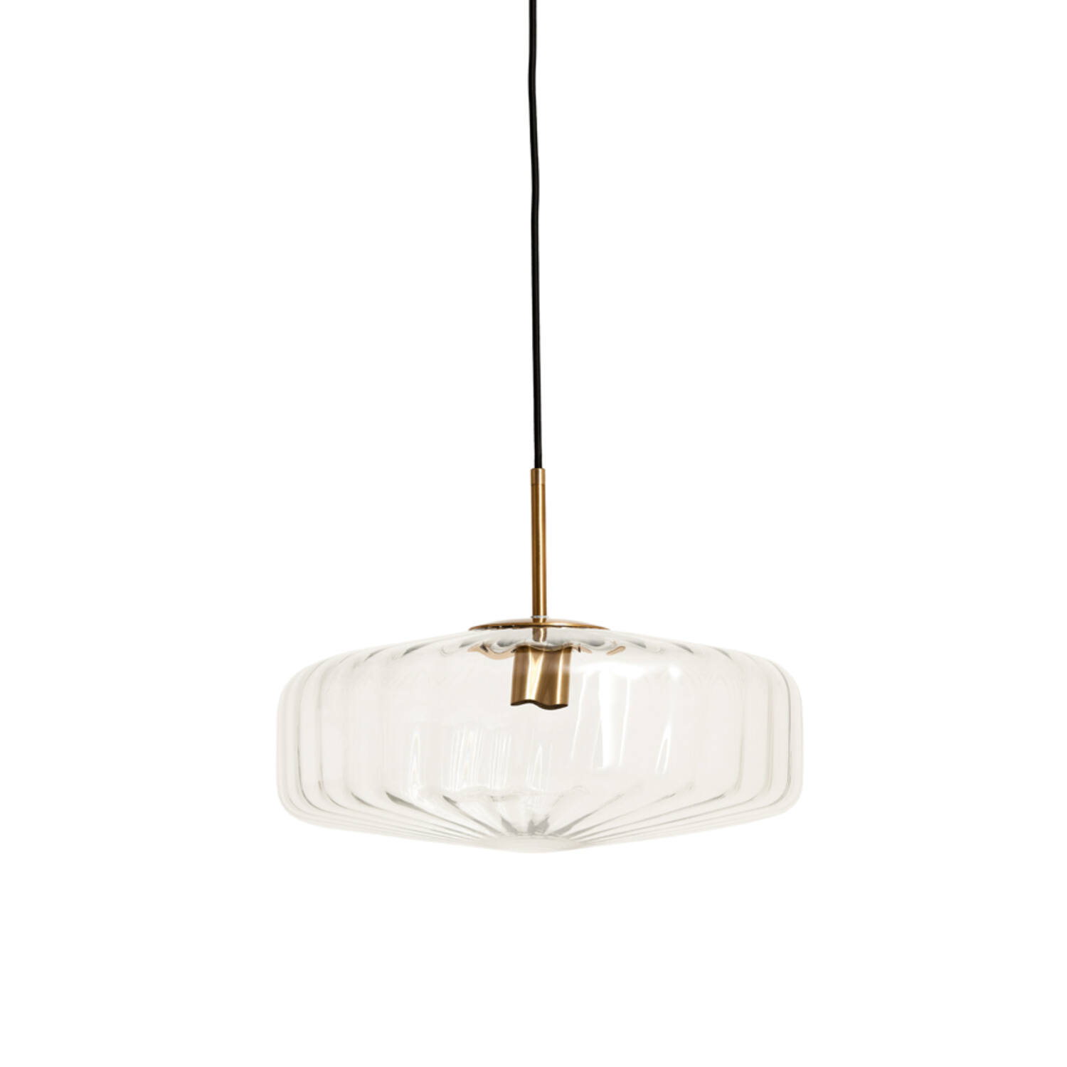 Hanging lamp Ø40x17 cm PLEAT glass clear+gold