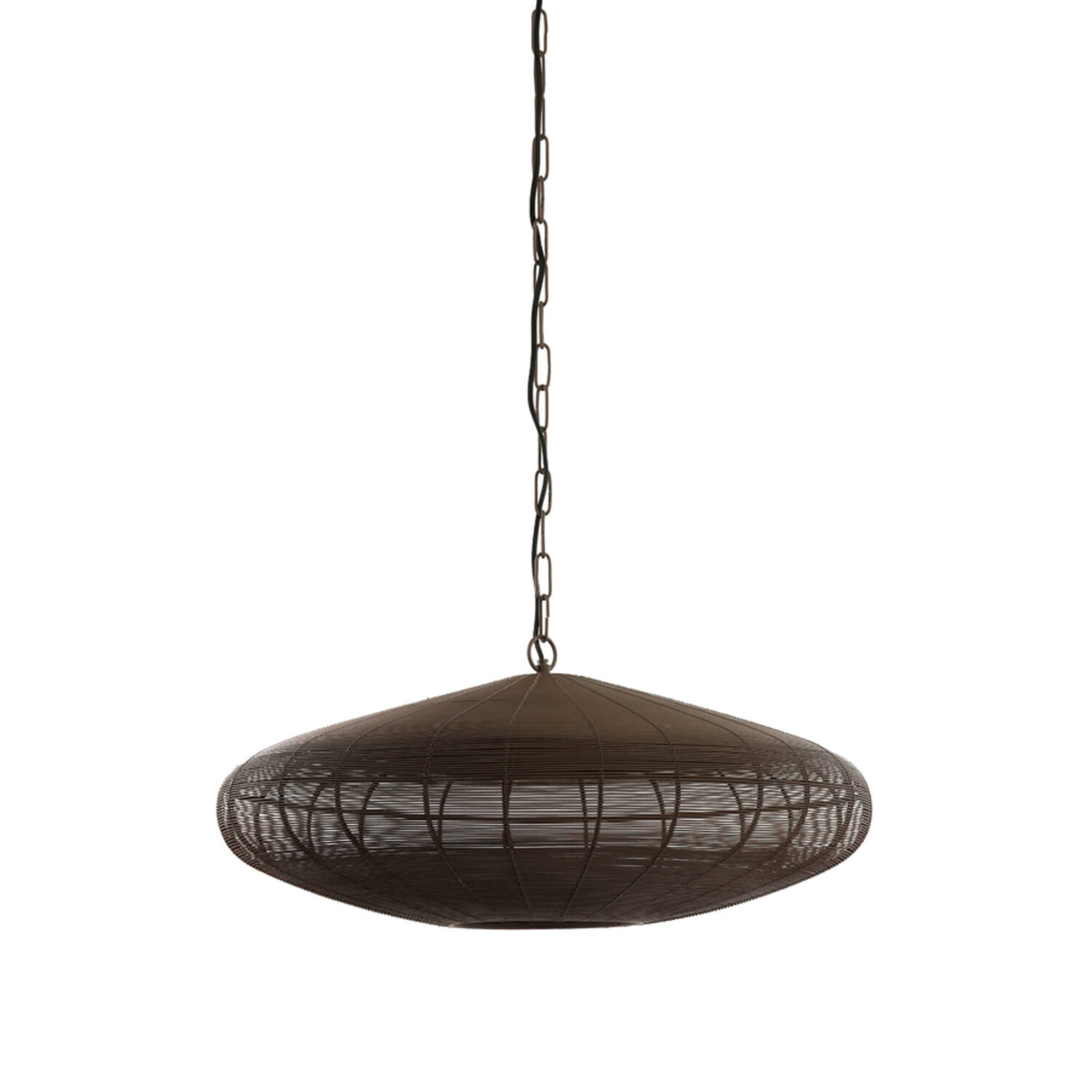 Hanging lamp Ø51x20 cm BAHOTO matt dark brown