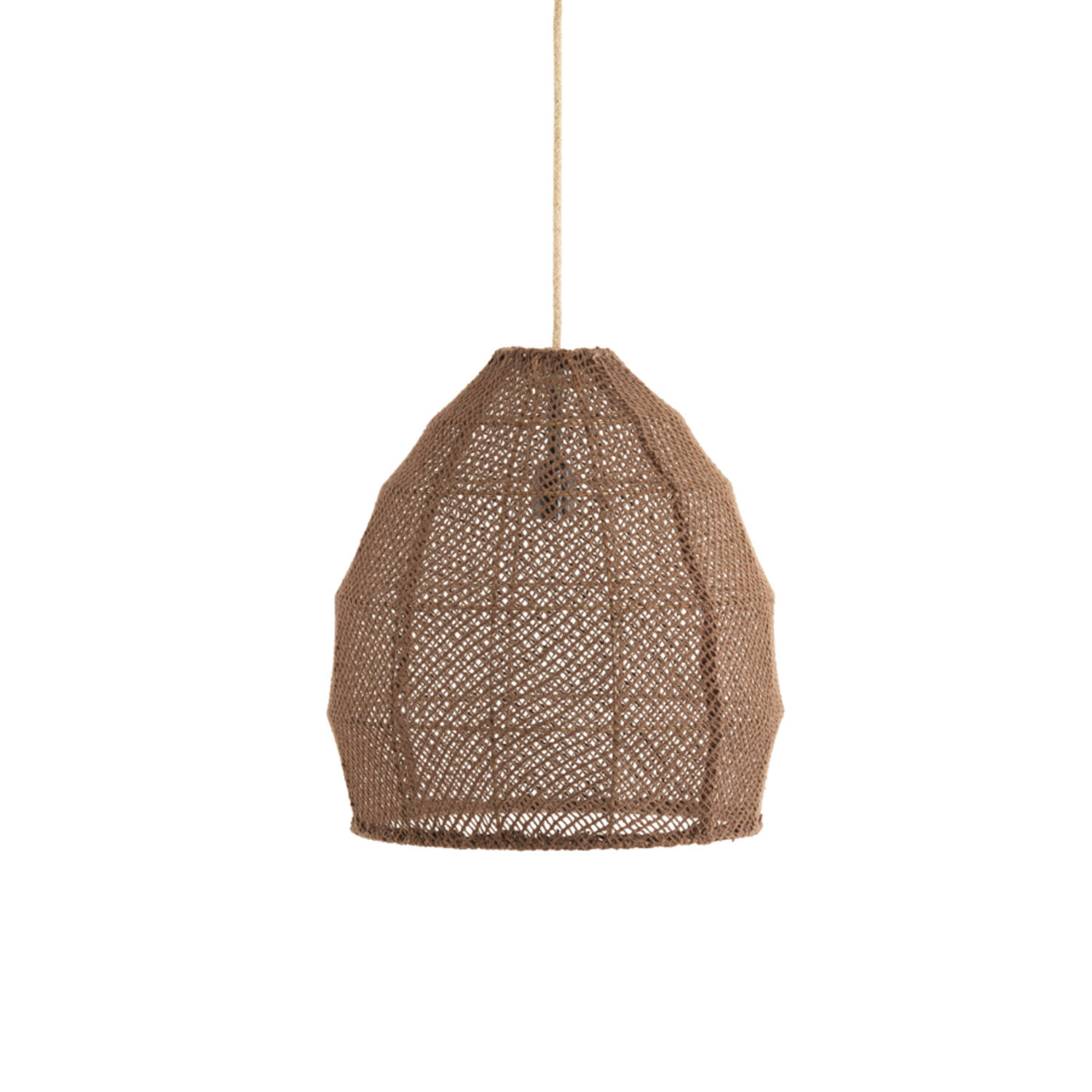 Hanging lamp Ø42x42 cm MAKASSAR silk chocolate brown