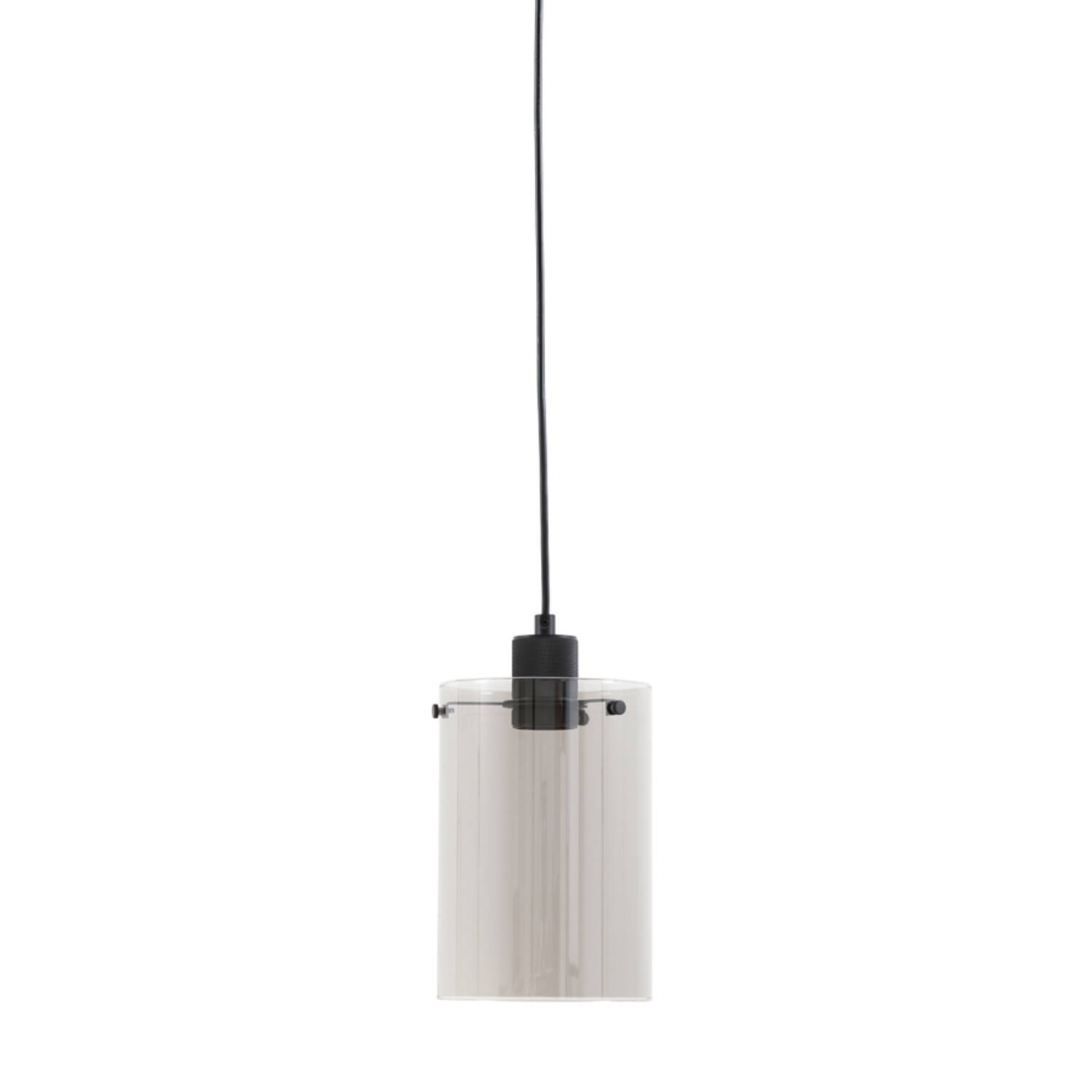 Hanging lamp Ø15x22 cm VANCOUVER matt black-smoked glass