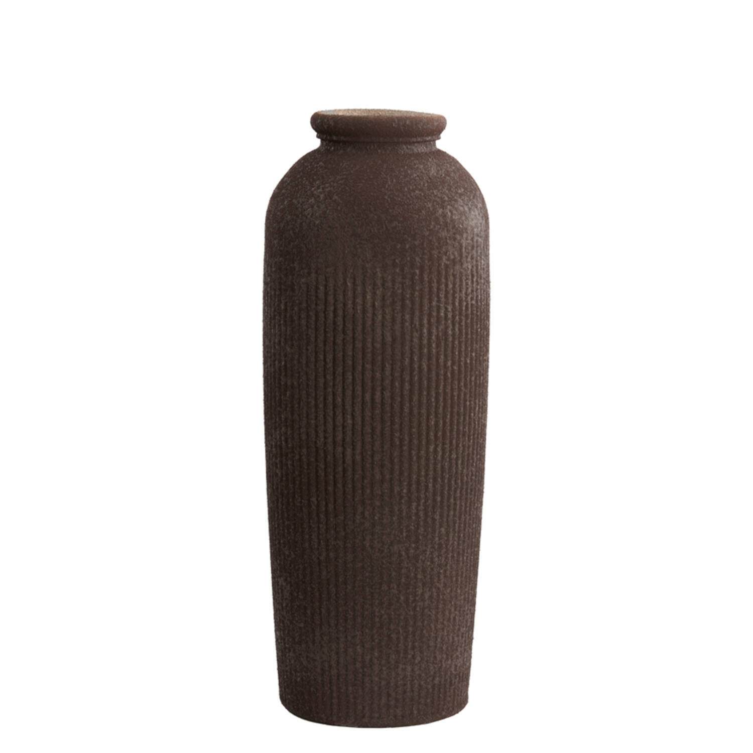 Vase Ø30x70 cm CAMPOS glass texture dark brown