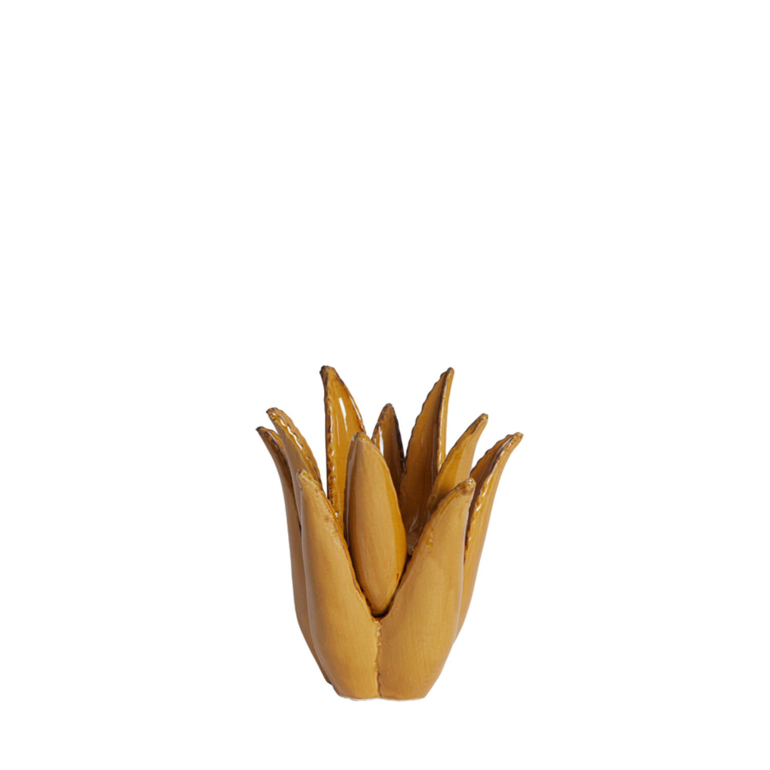 Candle holder Ø11,5x11,5 cm CACTUS ceramics brown