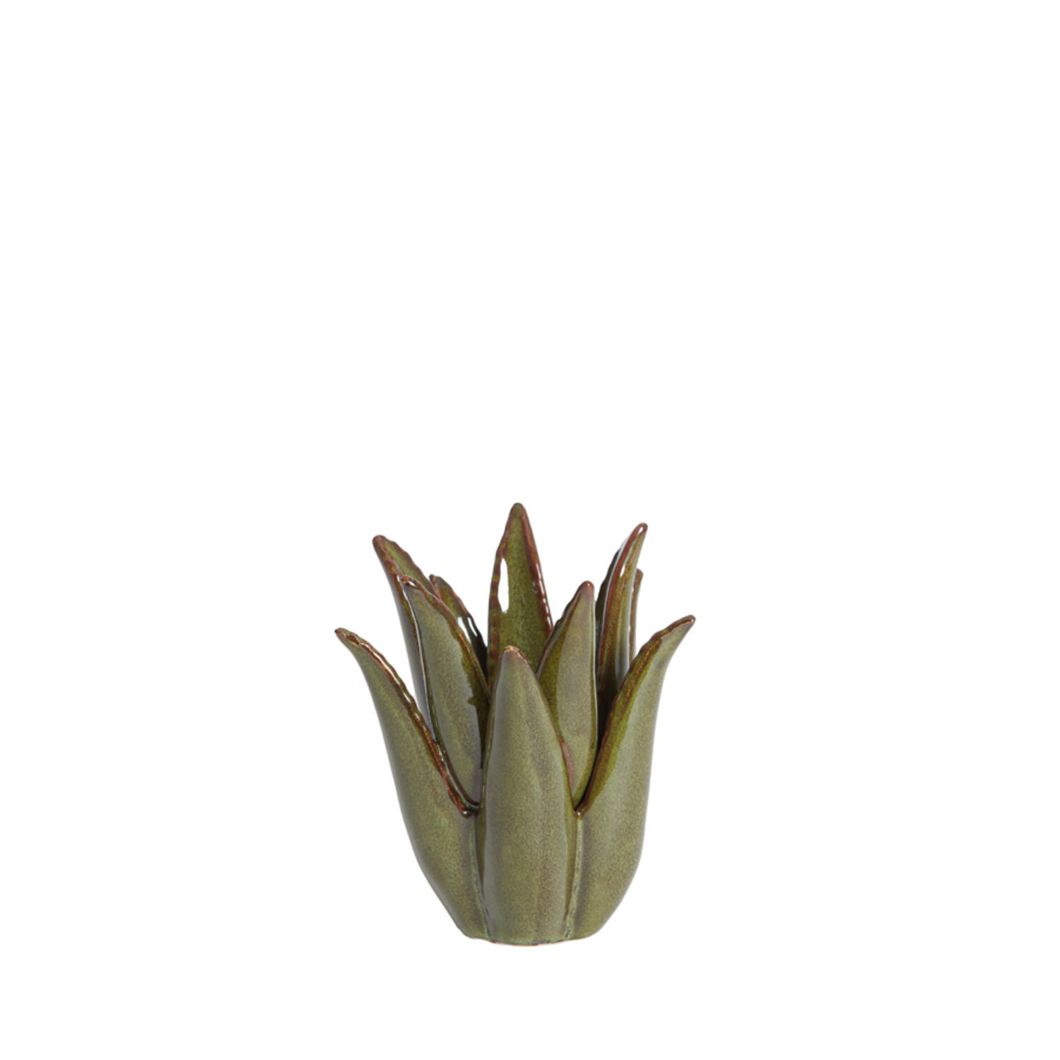 Candle holder Ø11,5x11,5 cm CACTUS ceramics dark green