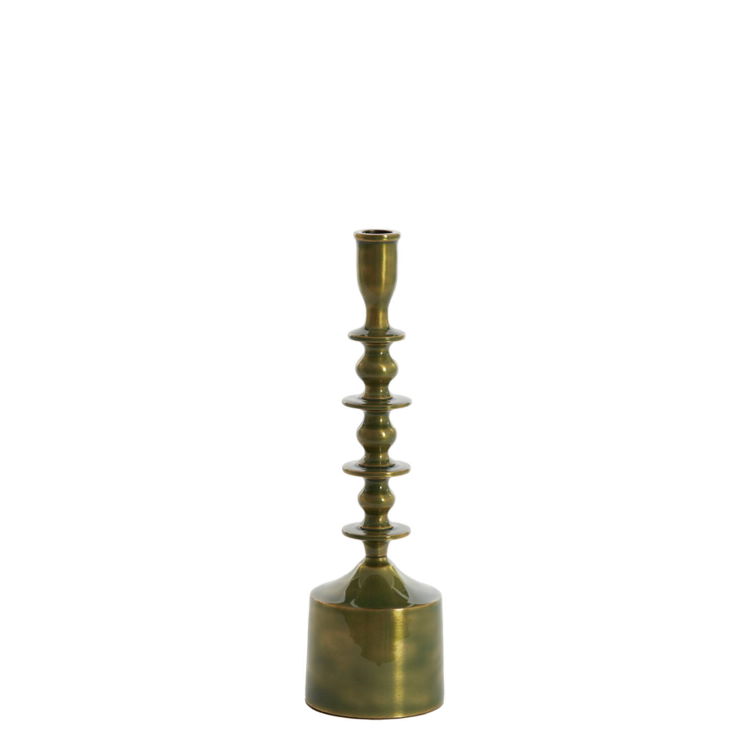 Candle holder Ø10x34,5 cm MERAKO shiny green gold