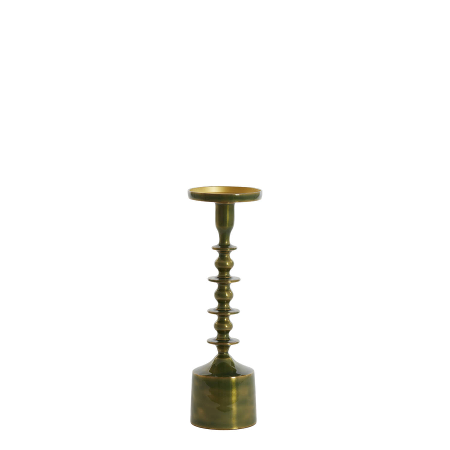 Candle holder Ø11x35,5 cm MERAKO shiny green gold